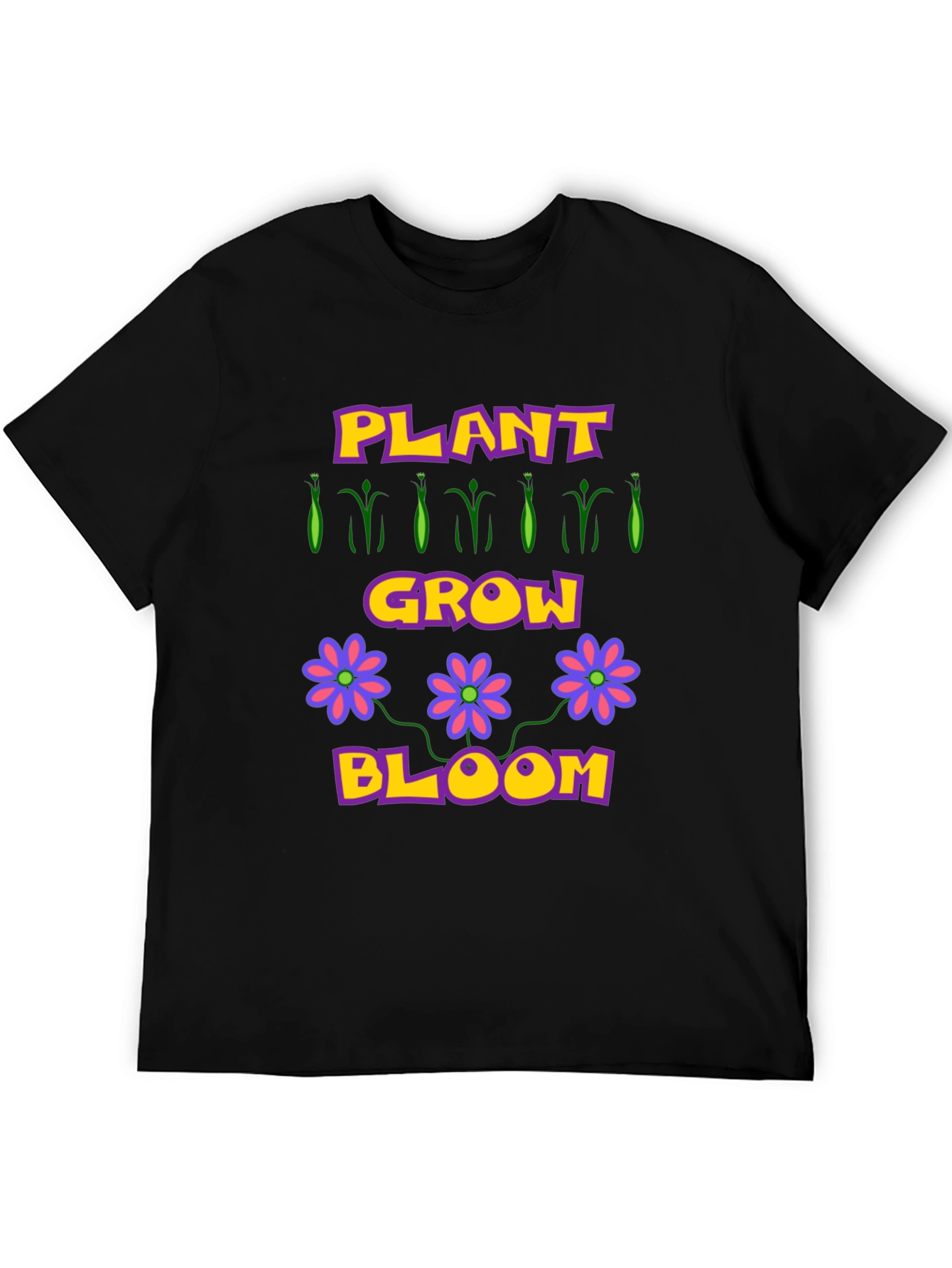 Black Plant Grow Bloom T-Shirt - Garden Lovers Tee view 5