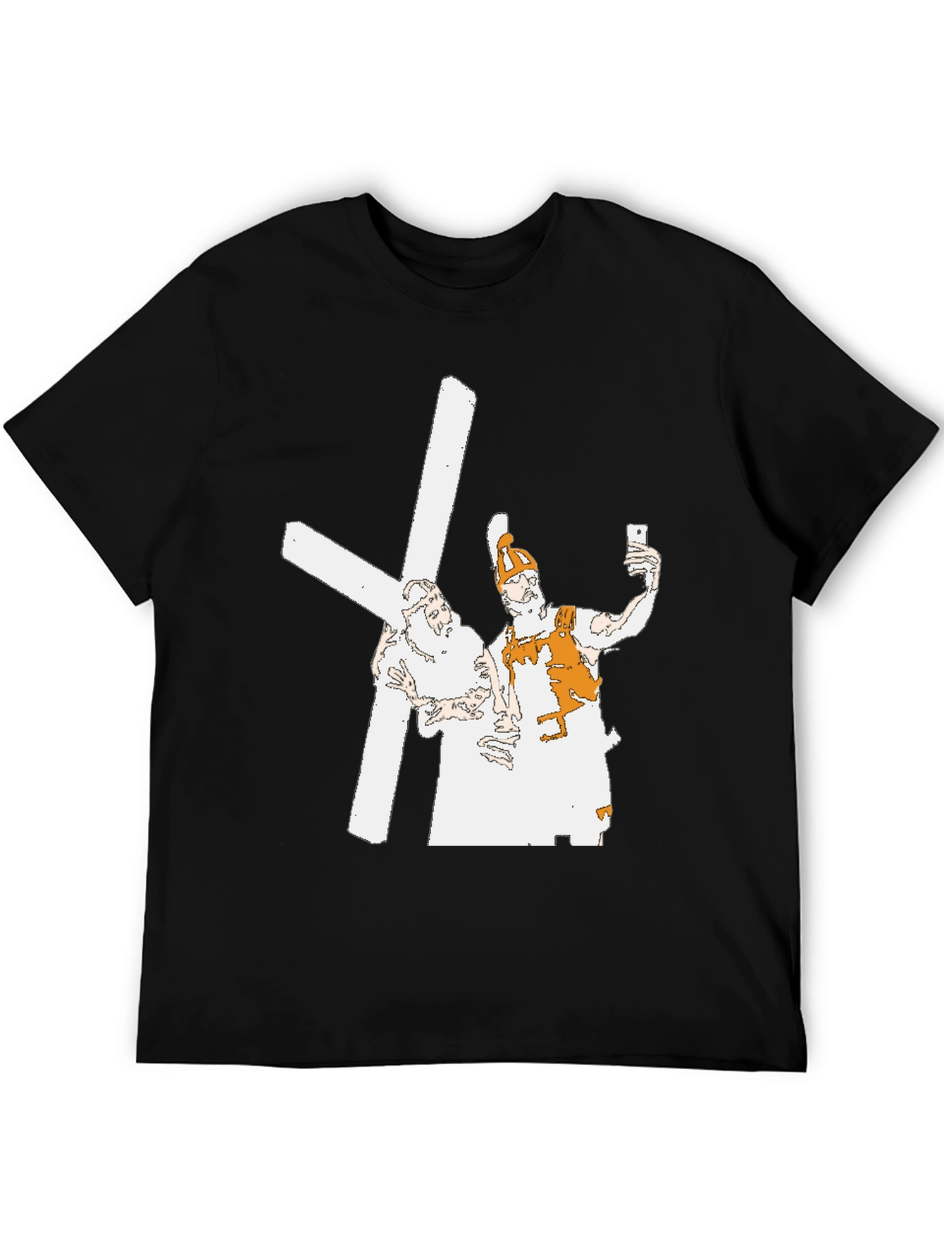 Black Funny Selfie T-Shirt - Black view 5