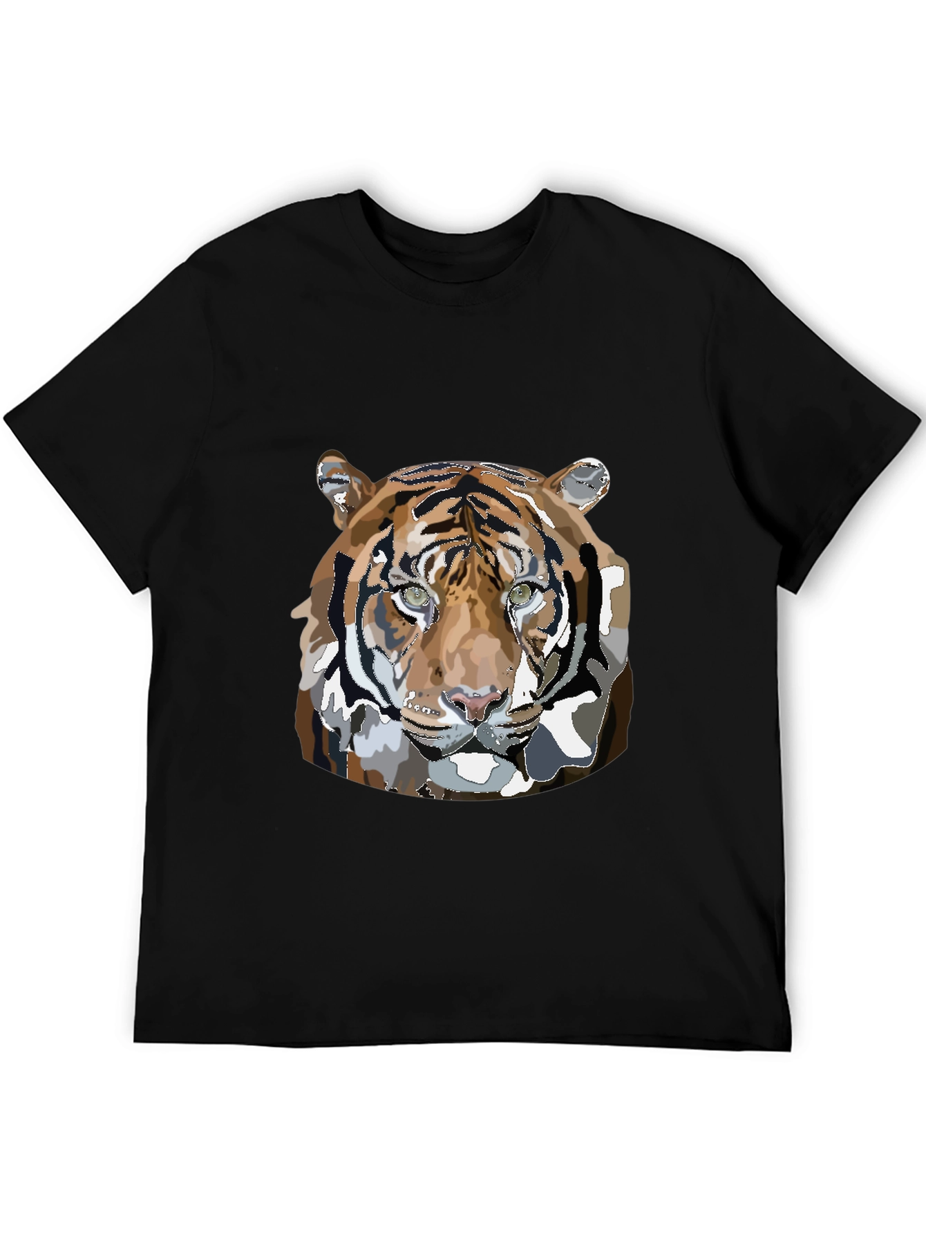 Black Tiger Graphic Print Black T-Shirt view 5