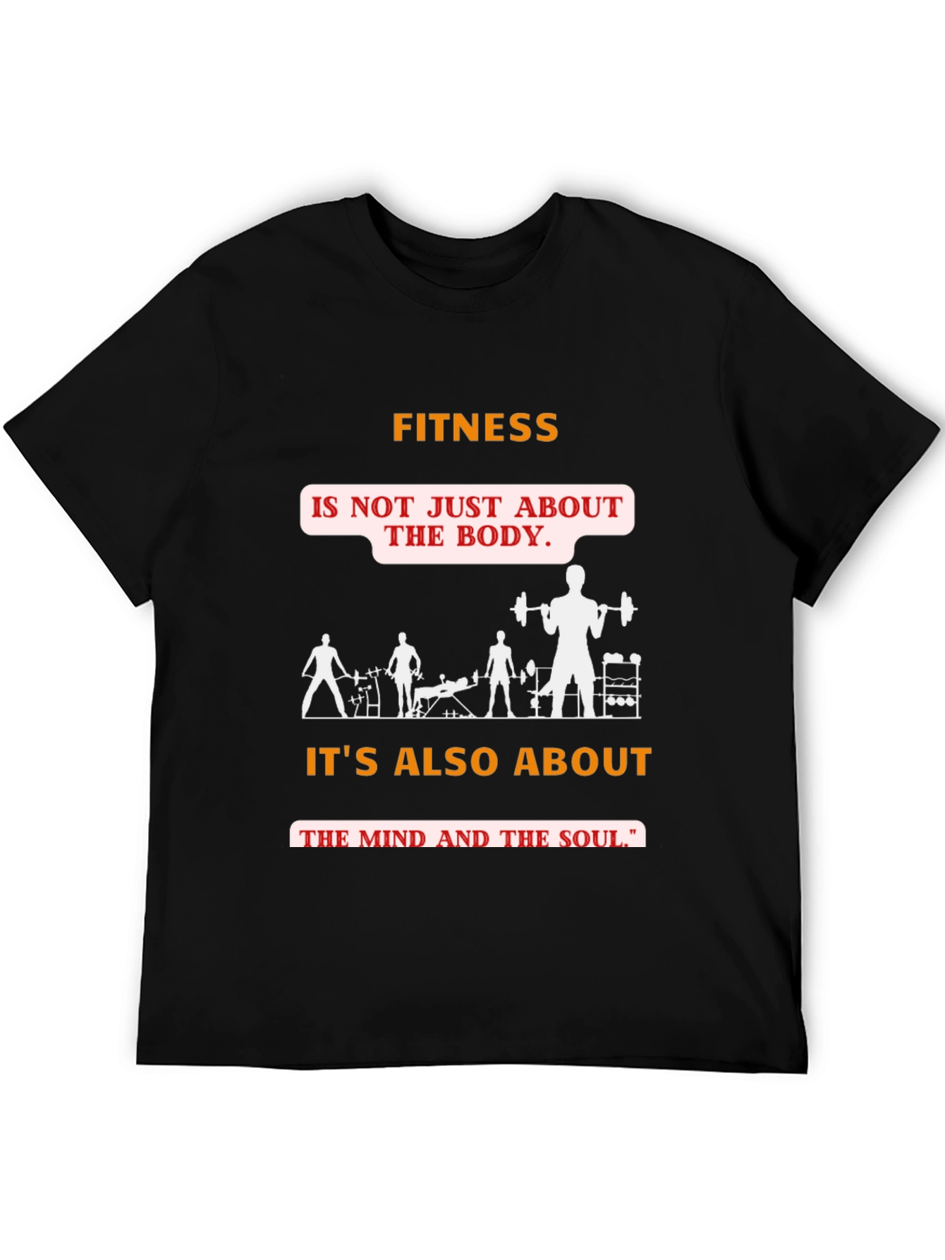 Black Fitness Mind & Body Graphic Tee - Black view 5