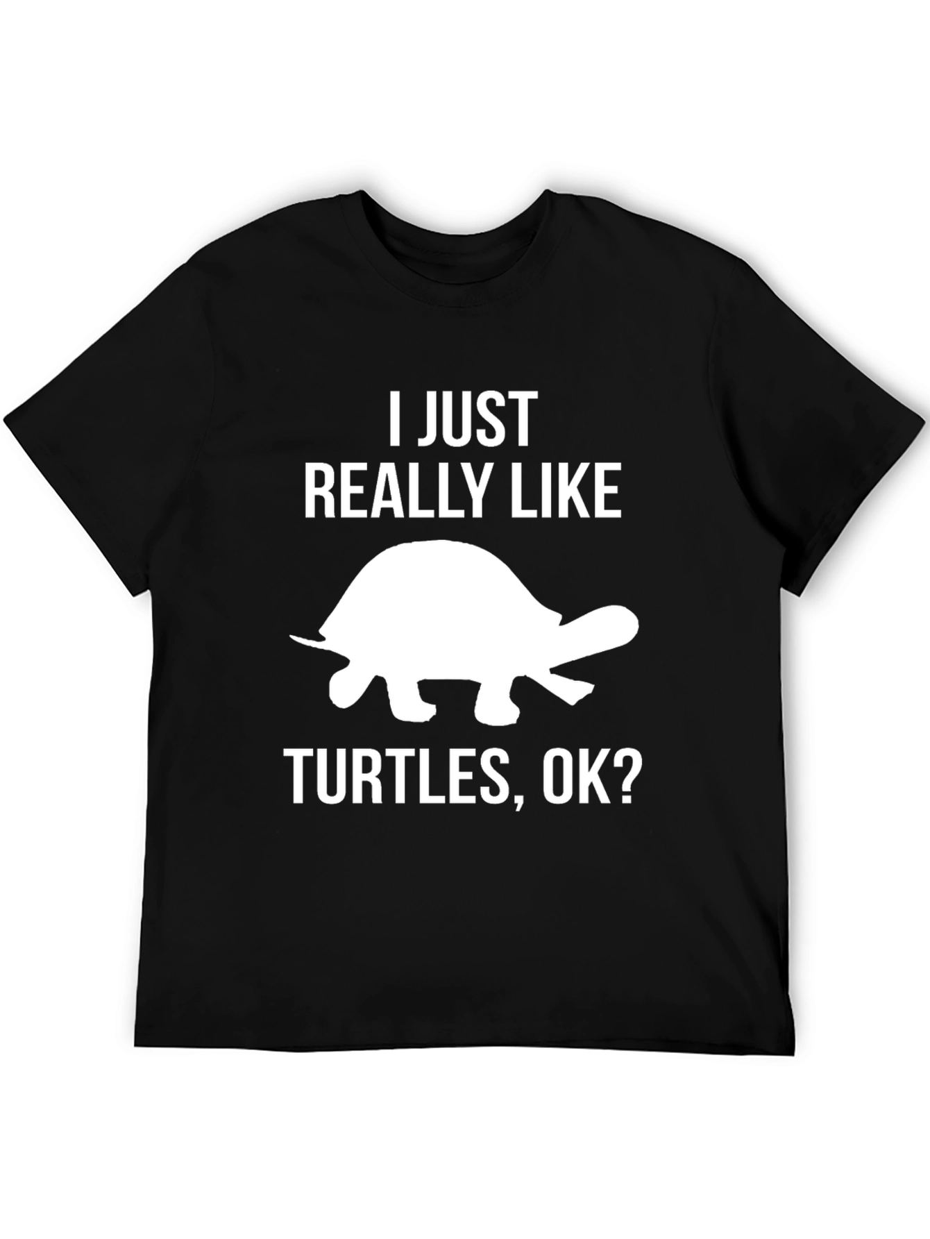 Black I Just Really Like Turtles T-Shirt view 5
