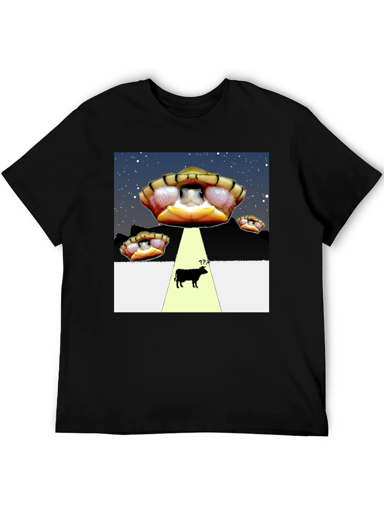 Black UFO Turtle Abduction T-Shirt view 5