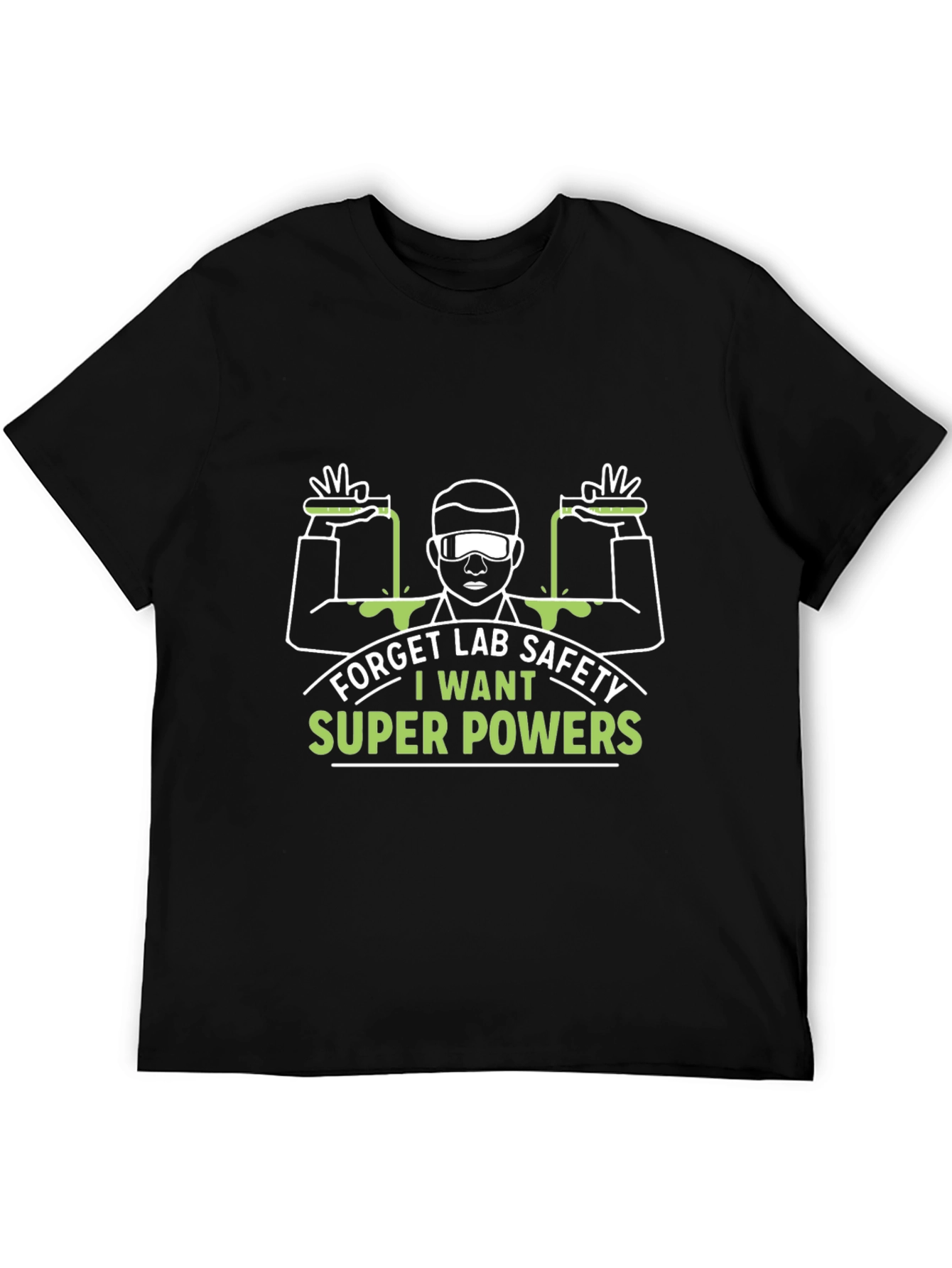 Black Funny Lab Safety Super Powers T-Shirt view 5