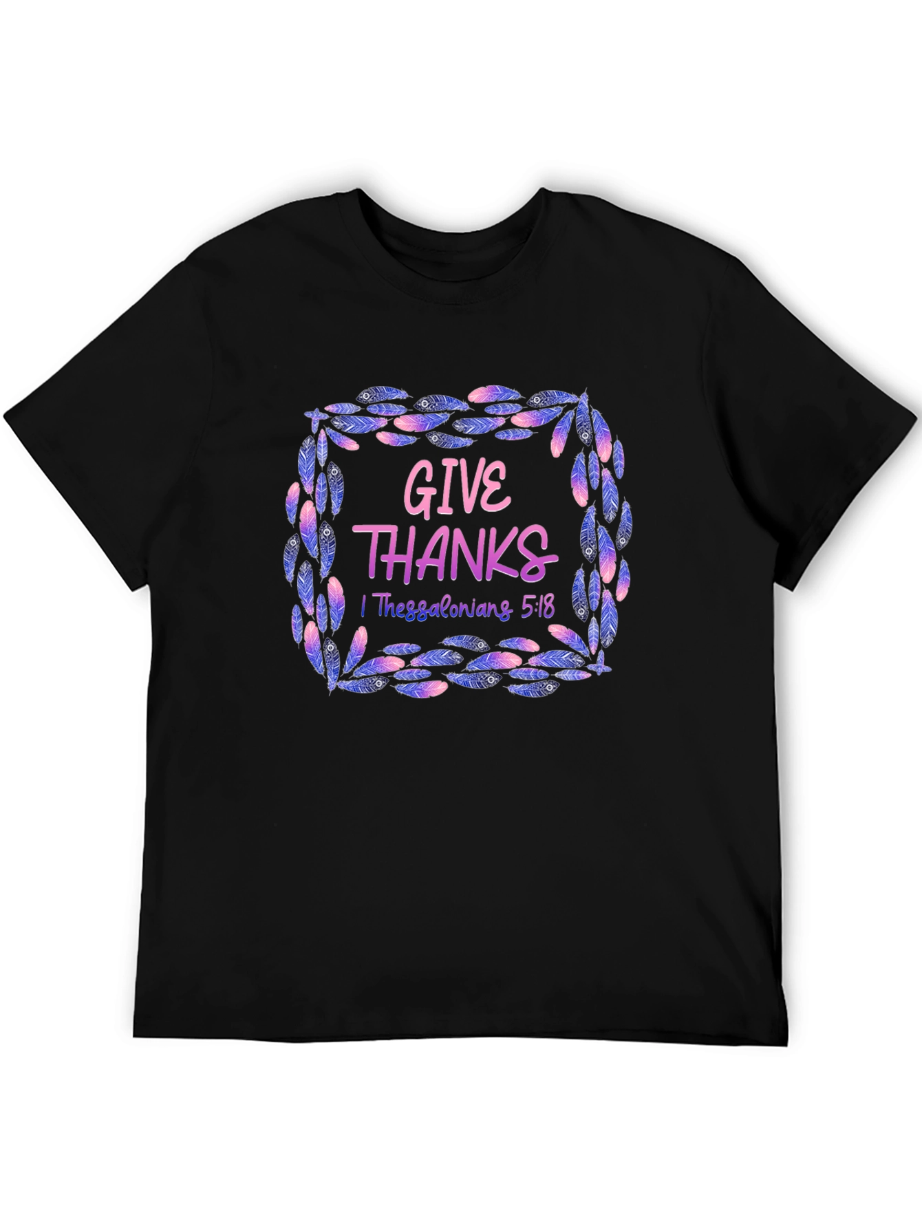 Black Give Thanks Graphic T-Shirt view 5