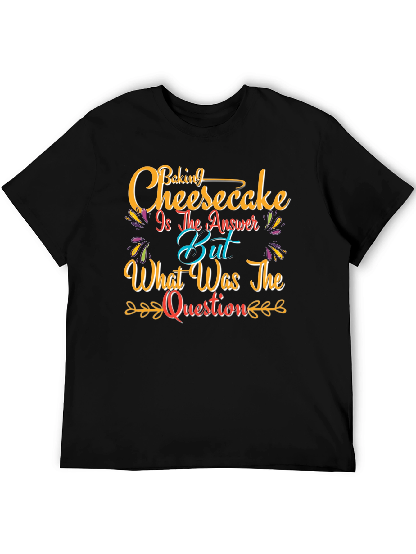 Black Baking Cheesecake T-Shirt - Funny Foodie Tee view 5