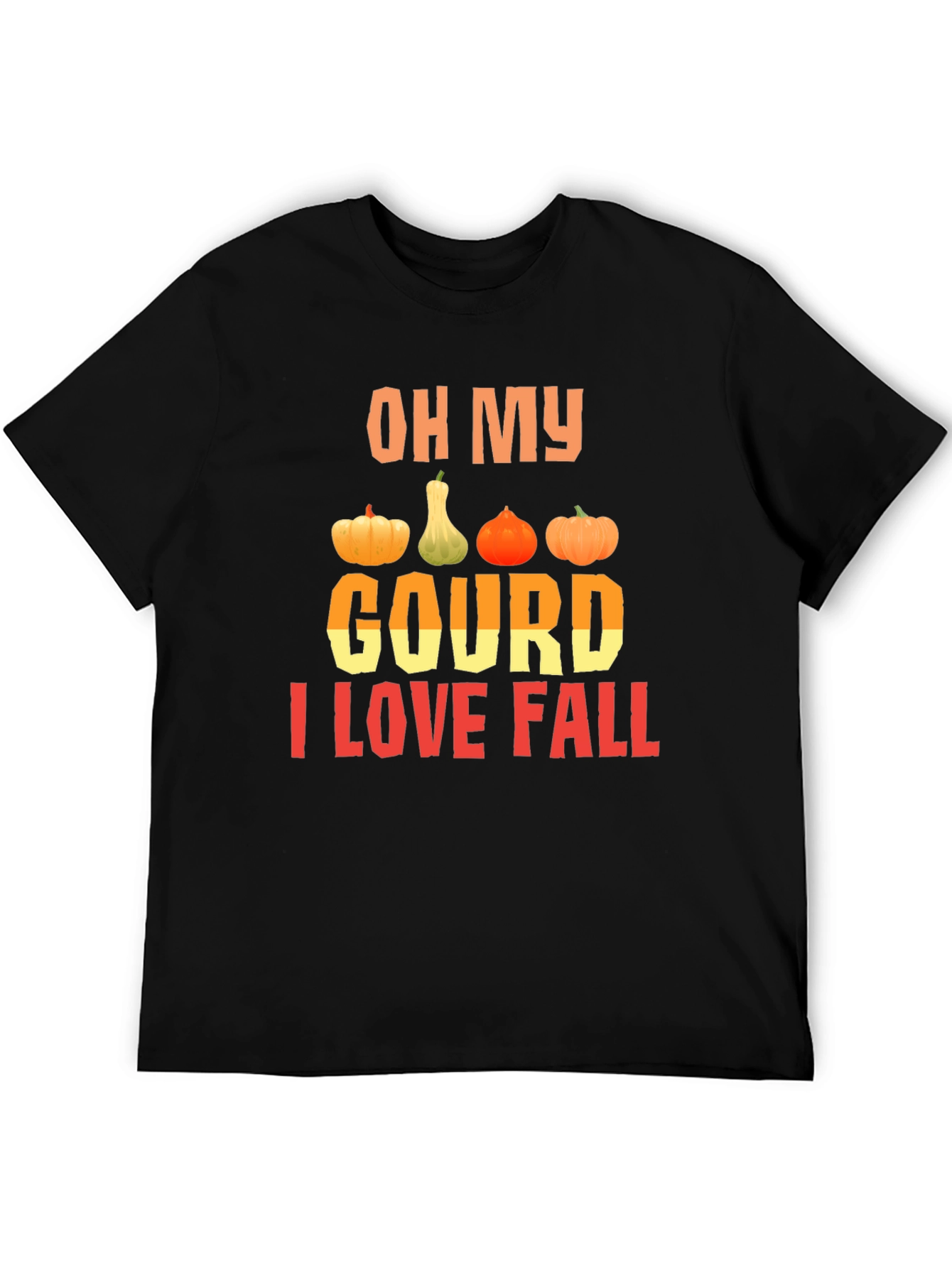 Black Oh My Gourd I Love Fall T-Shirt view 5