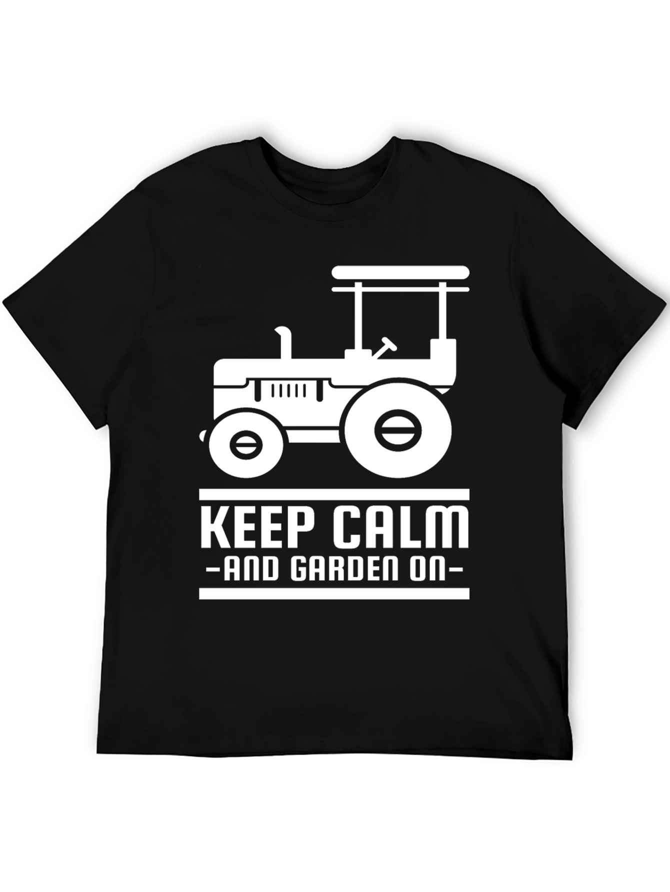 Black Keep Calm and Garden On Black T-Shirt view 5