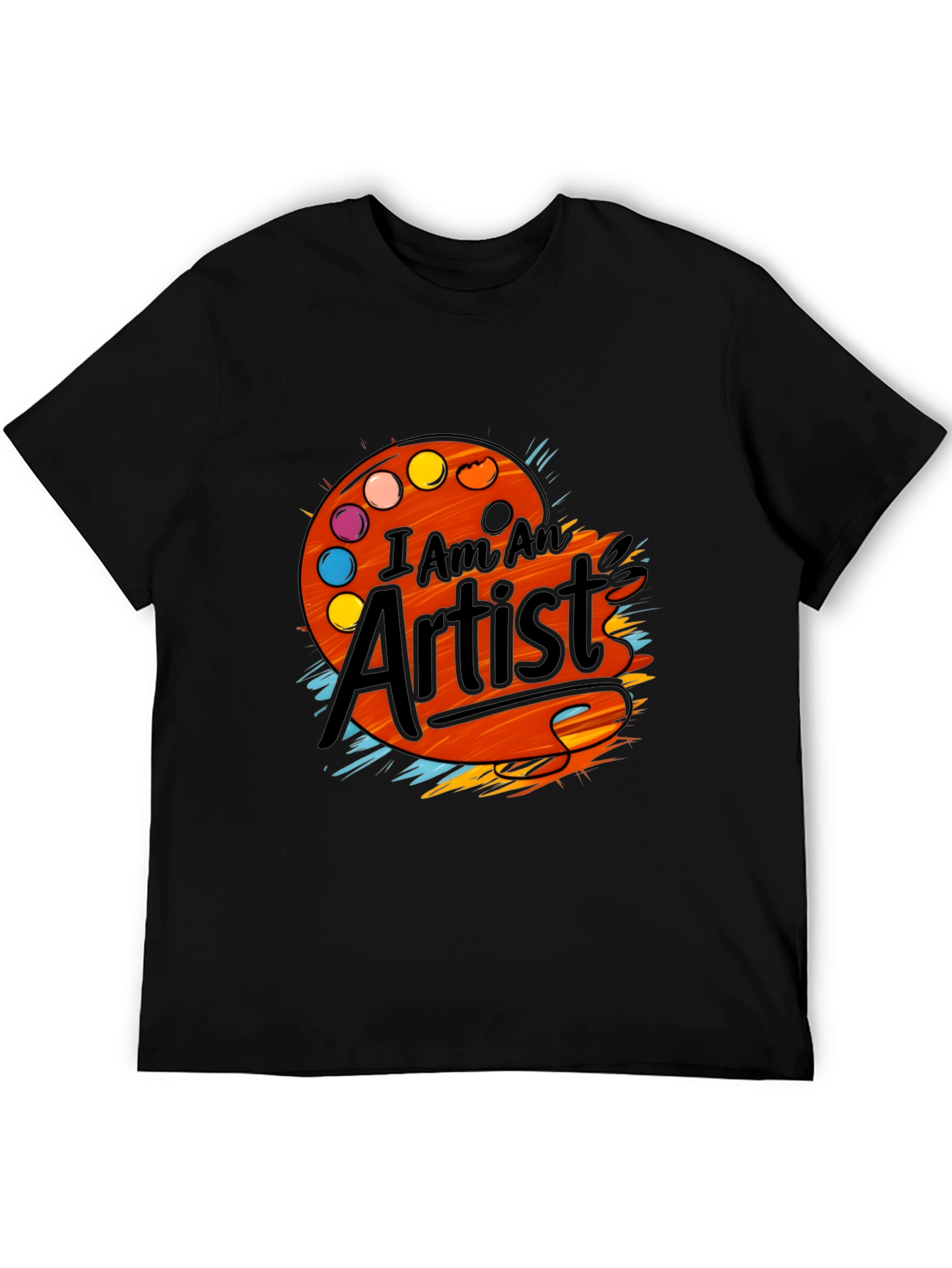 Black I Am An Artist T-Shirt - Painter Palette Graphic Tee view 5