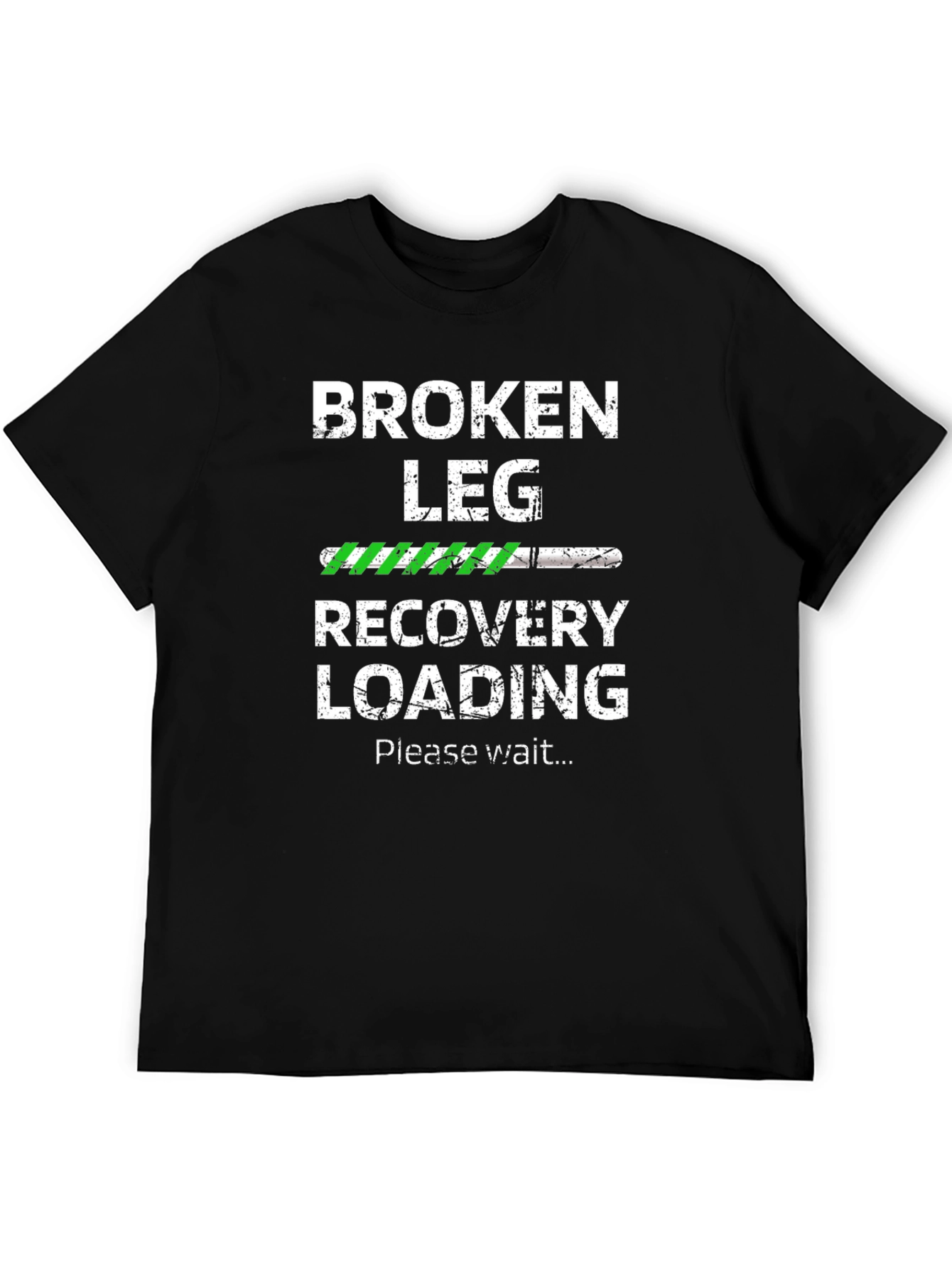 Black Broken Leg Recovery Loading T-Shirt view 5