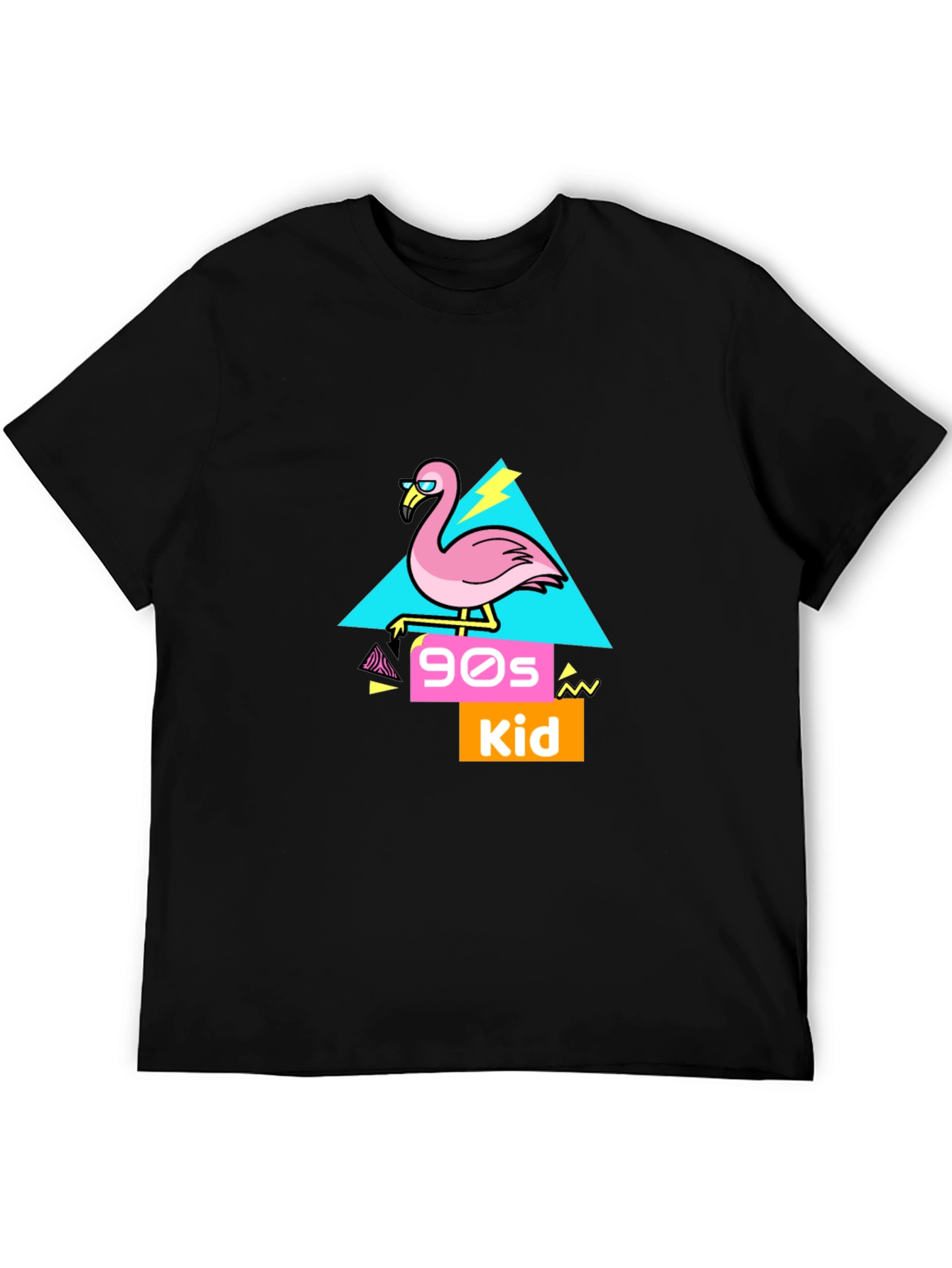 Black 90s Kid Flamingo T-Shirt view 5