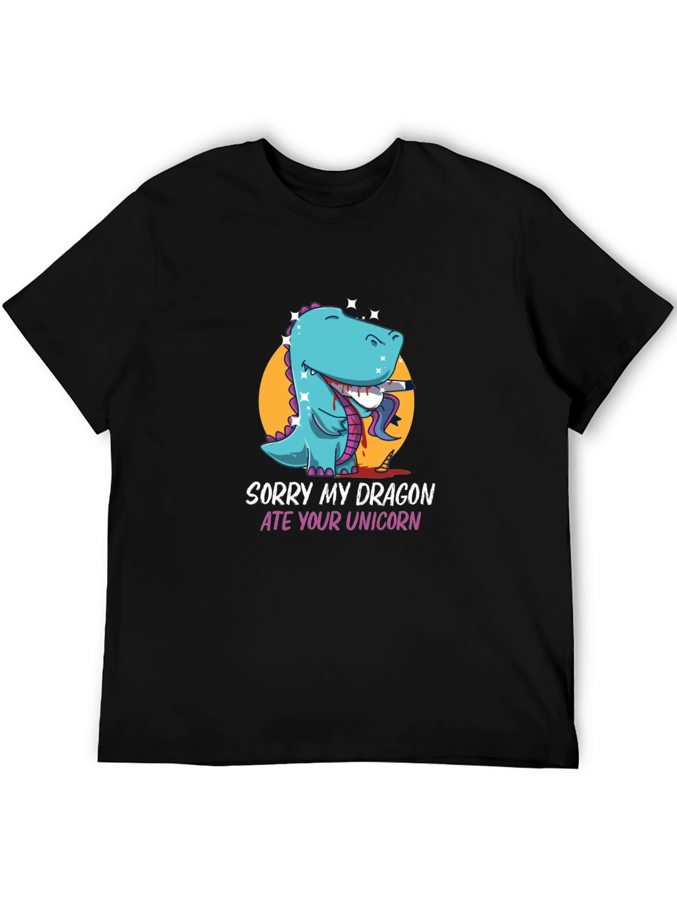 Black Sorry My Dragon Ate Your Unicorn T-Shirt view 5
