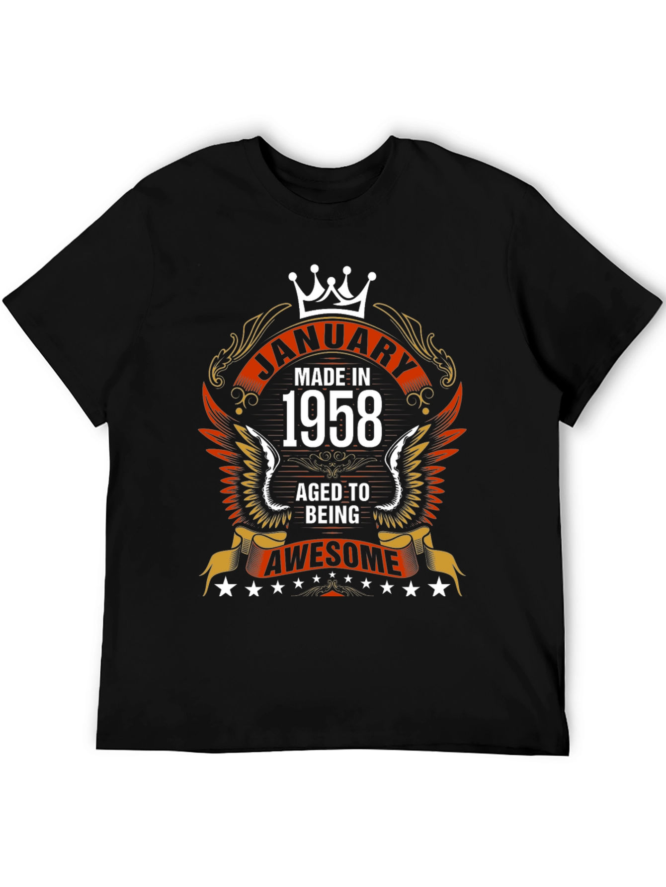 Black January 1958 Aged To Awesome T-Shirt view 5