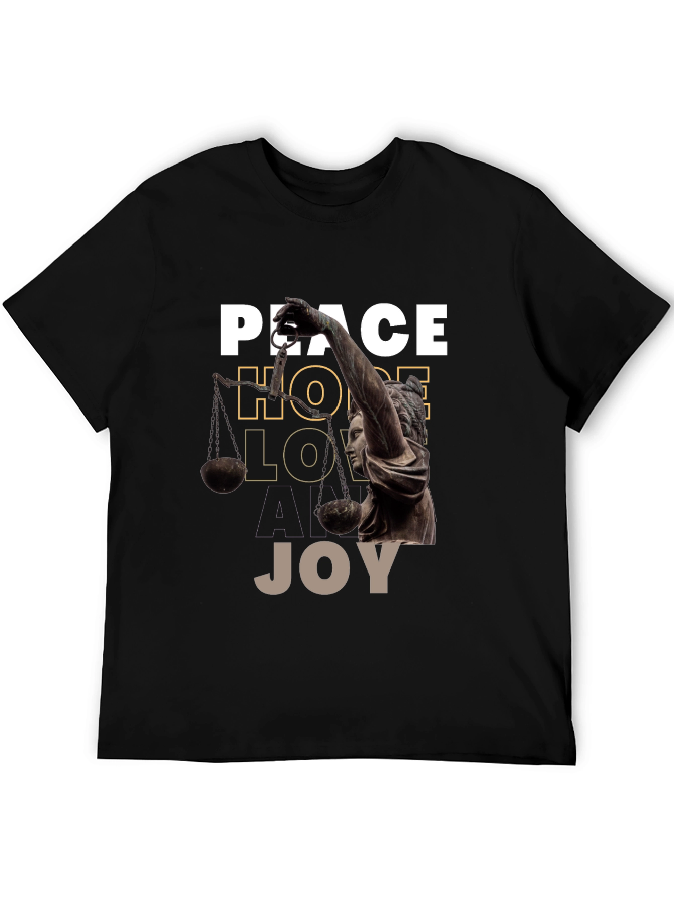Black Peace Hope Love Joy Graphic Tee view 5