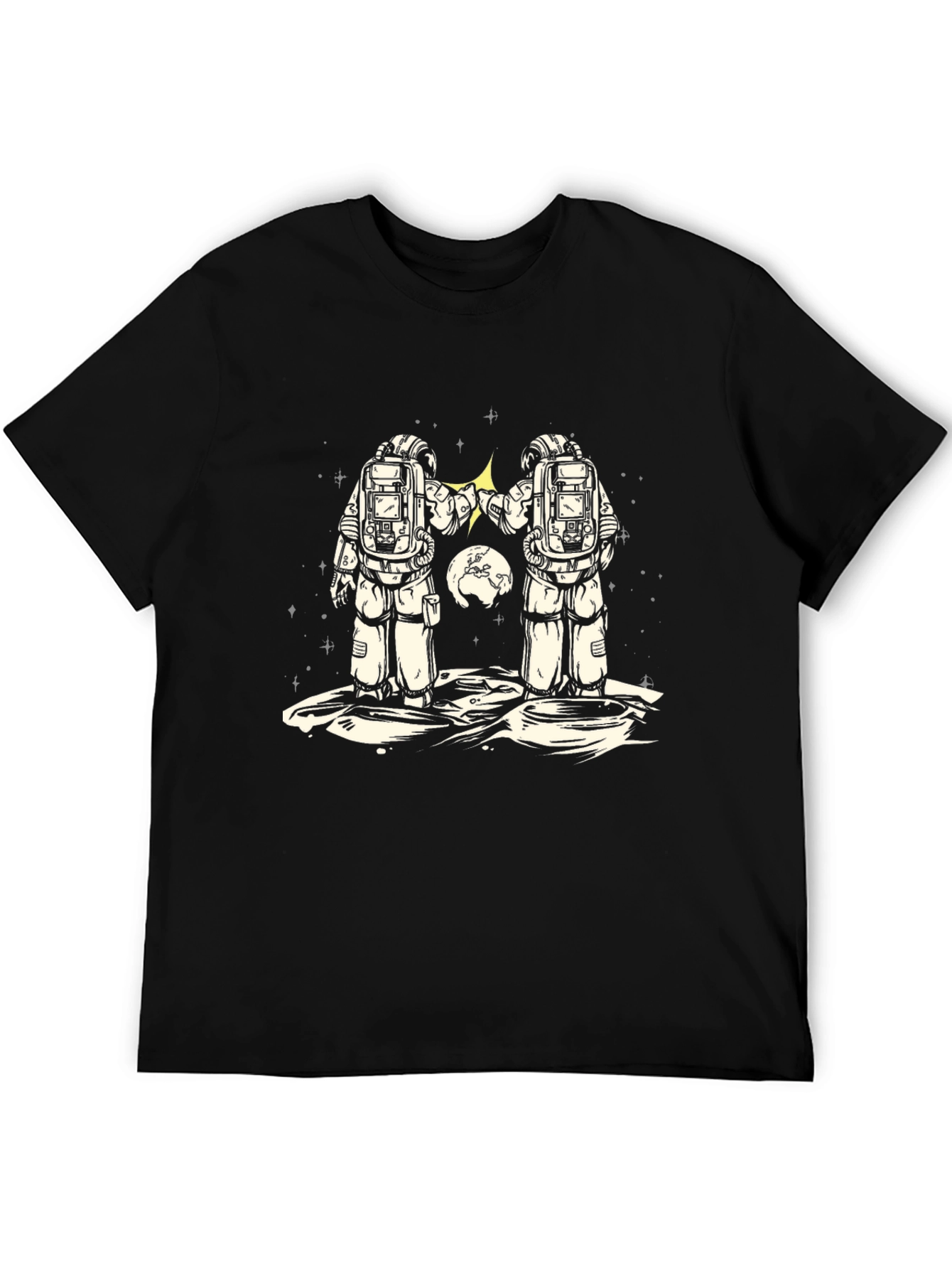 Black Astronaut Fist Bump Graphic Tee view 5