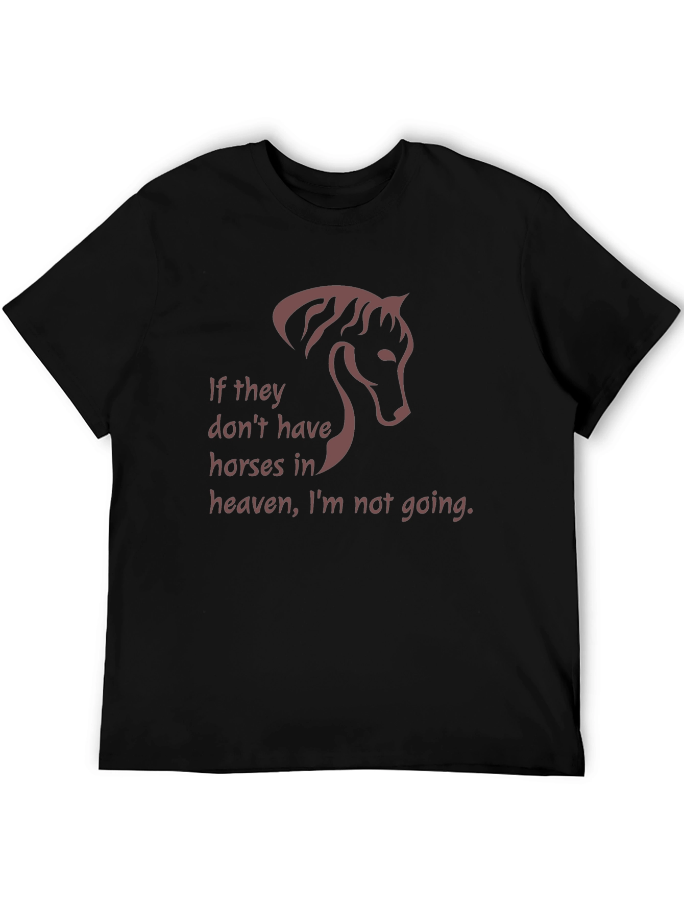 Black Horse Lover Tee - "If They Don't Have Horses in Heaven" T-Shirt view 5