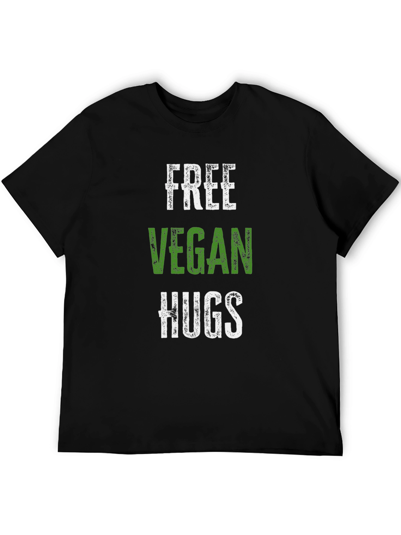 Black Free Vegan Hugs T-Shirt - Soft Cotton Tee view 5