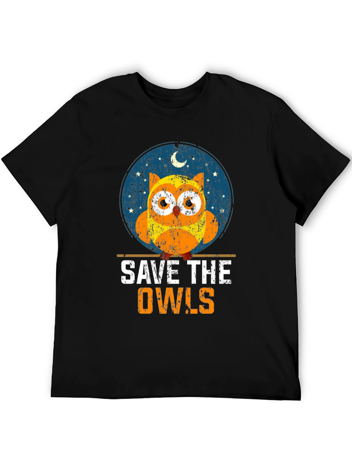 Black Save the Owls T-Shirt: Cute Owl Graphic Tee view 5