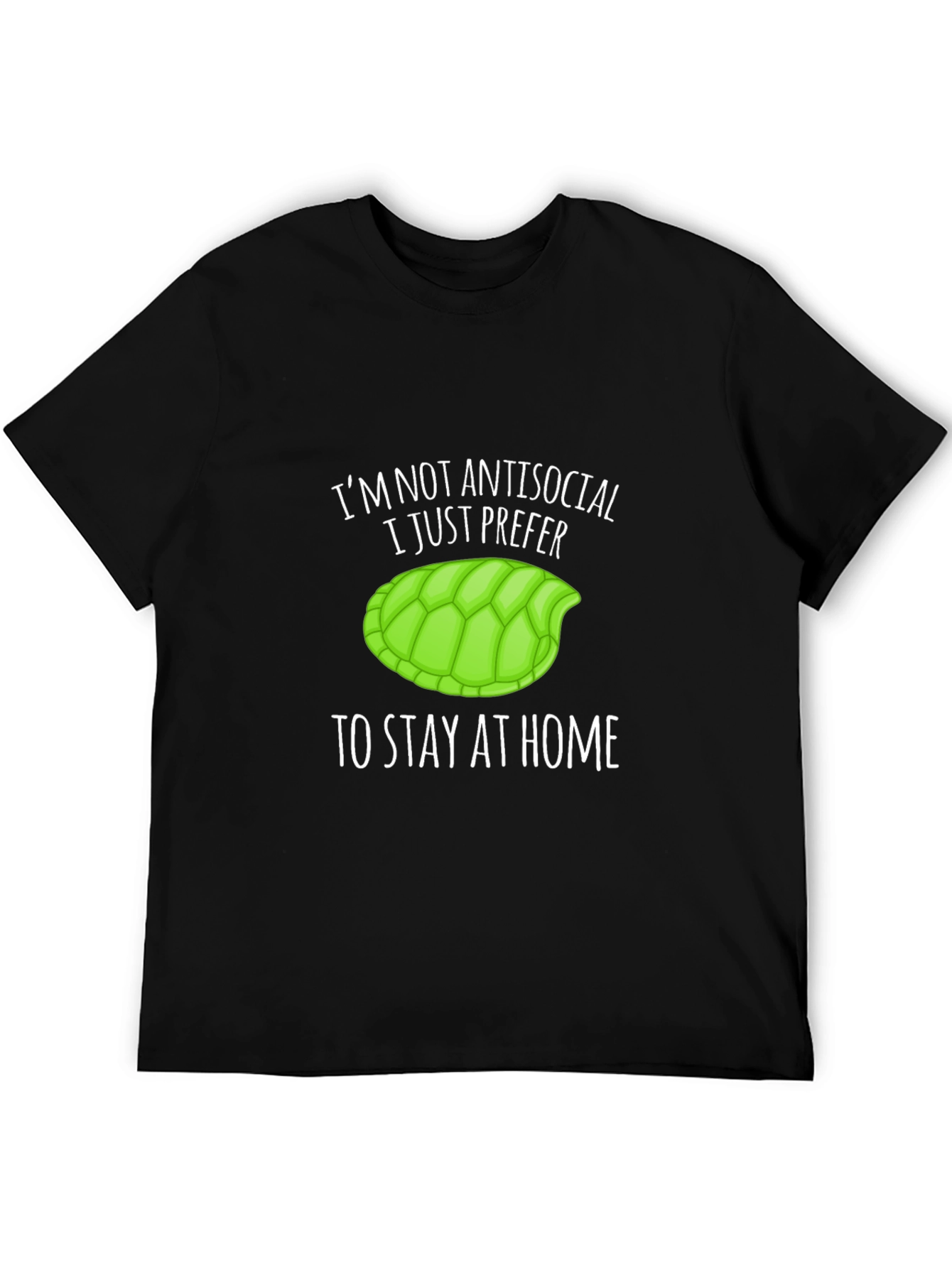 Black I'm Not Antisocial Turtle Graphic T-Shirt view 5