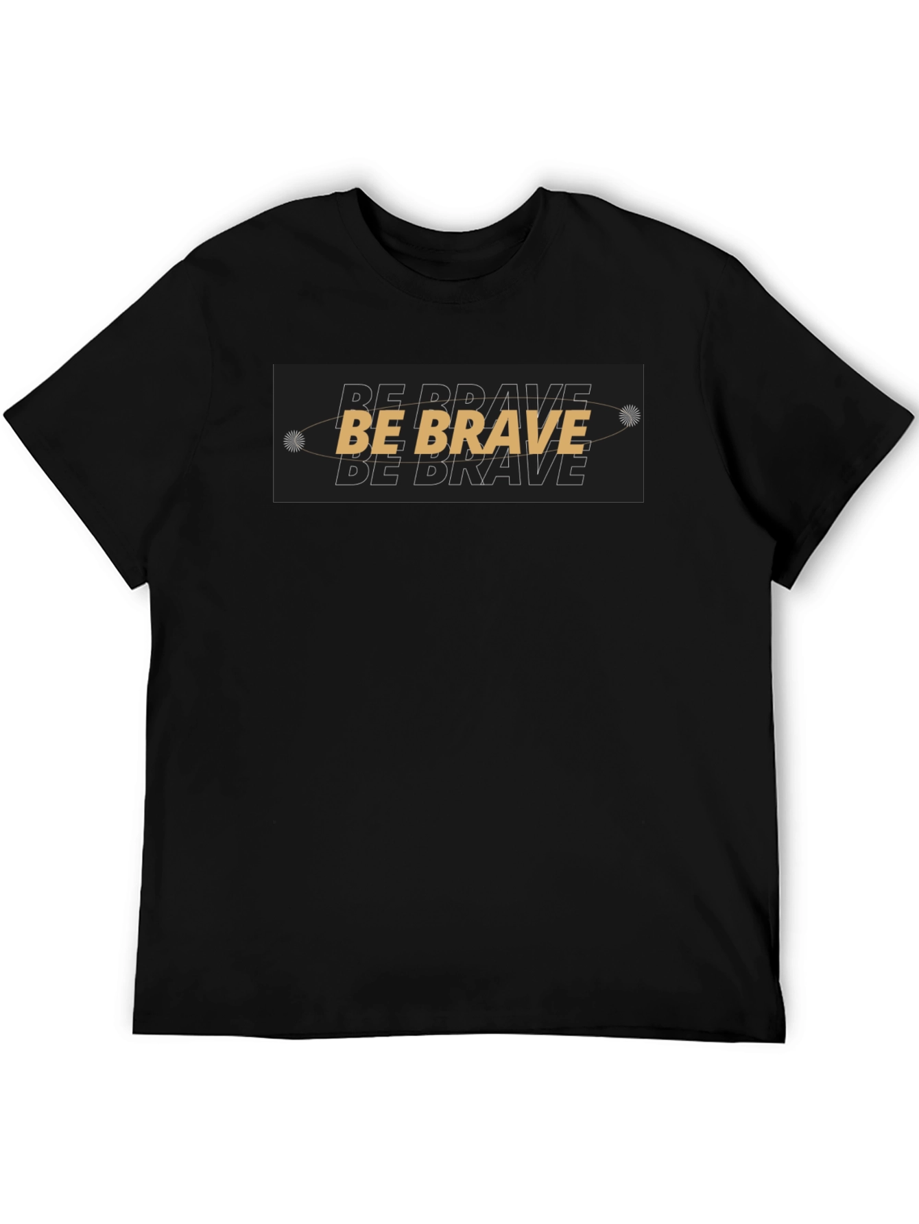 Black Be Brave Graphic Black T-Shirt view 5