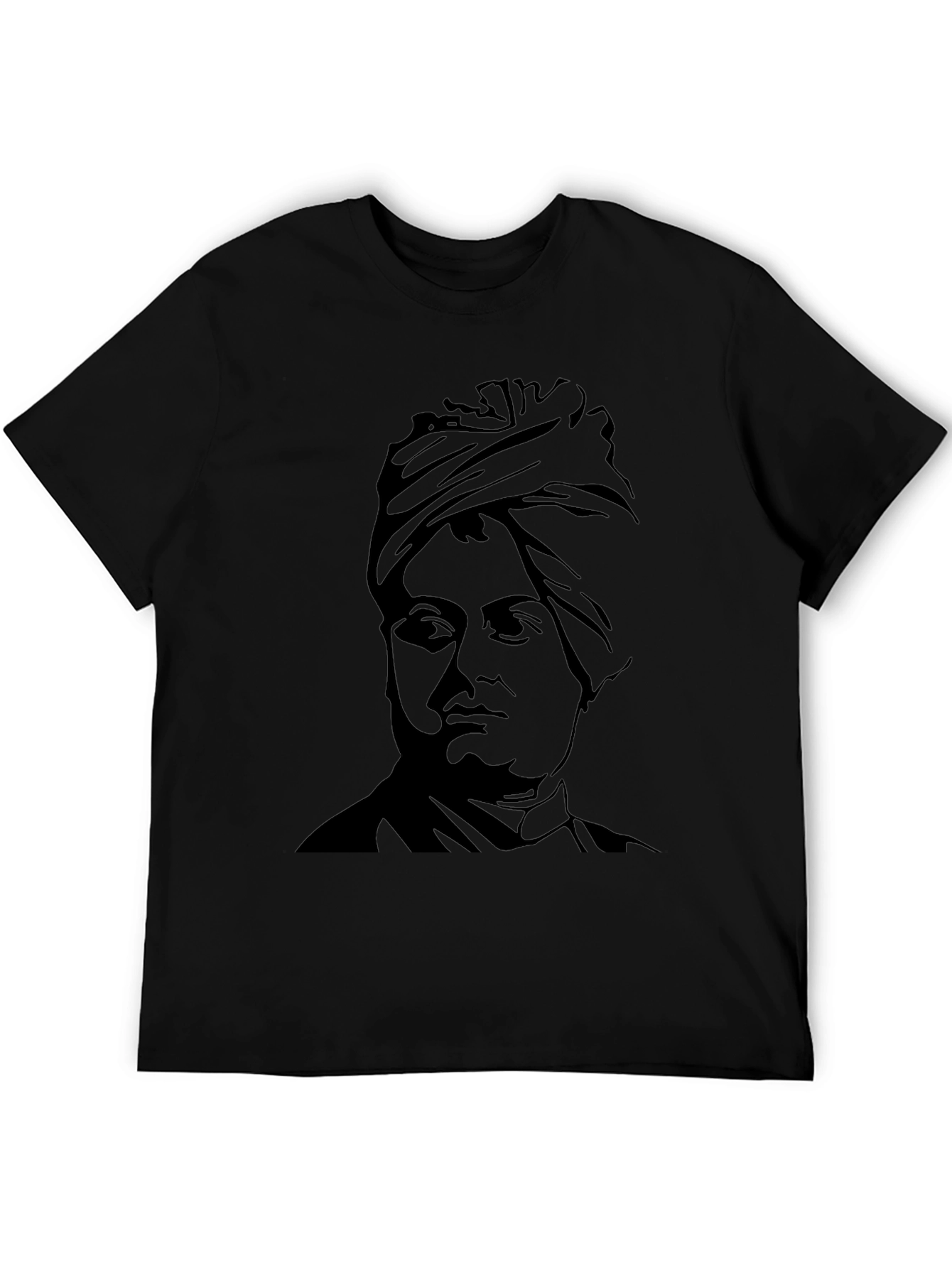 Black Black T-Shirt with Portrait Graphic view 5