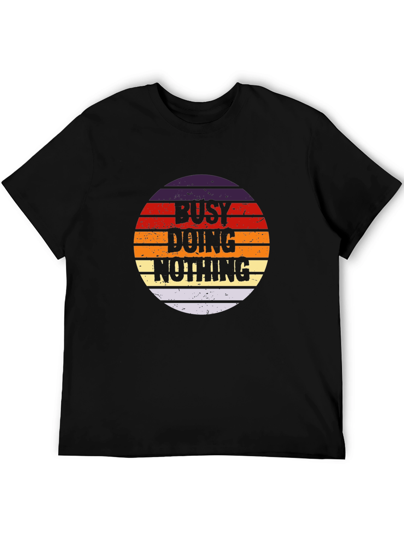 Black Busy Doing Nothing Retro Graphic Tee view 5