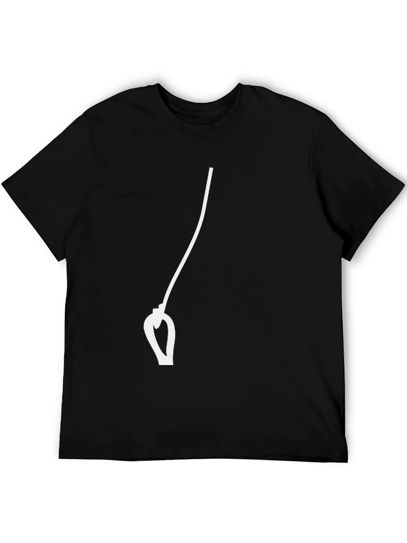 Black Climbing Rope Carabiner Black T-Shirt view 5