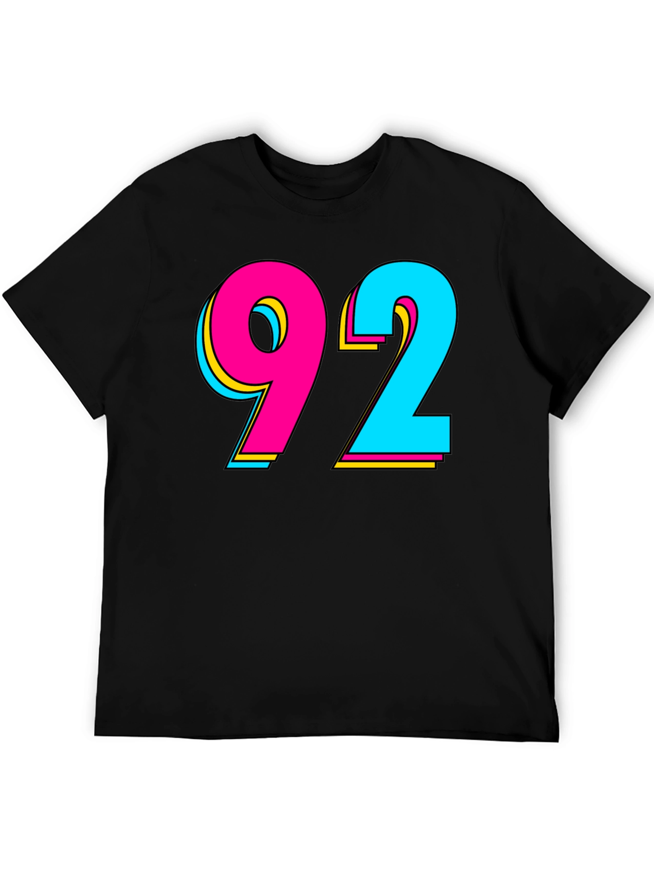 Black Retro 92 Graphic T-Shirt - Black Cotton Blend view 5