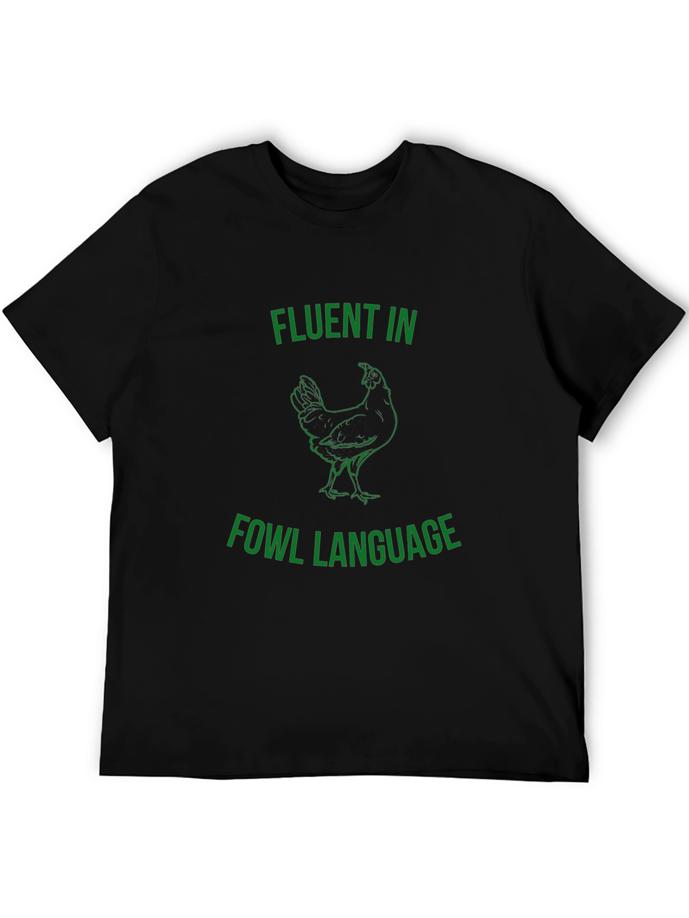 Black Fluent in Fowl Language Black T-Shirt view 5