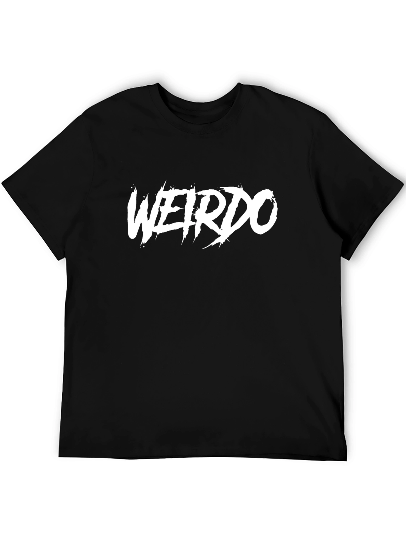 Black Weirdo Graphic Tee - Black Cotton Blend T-Shirt view 5