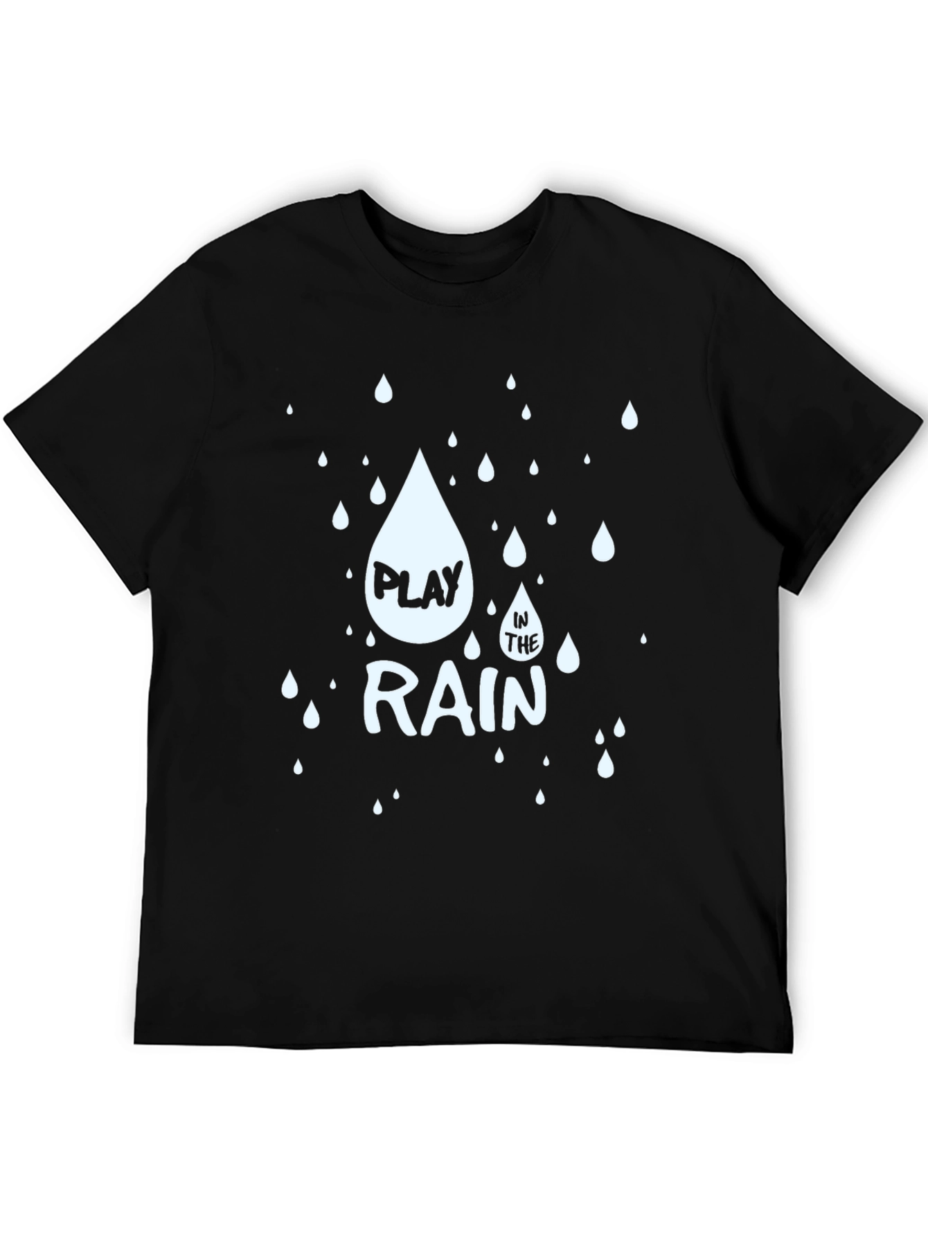 Black Play in the Rain Graphic T-Shirt - Black Casual Tee view 5