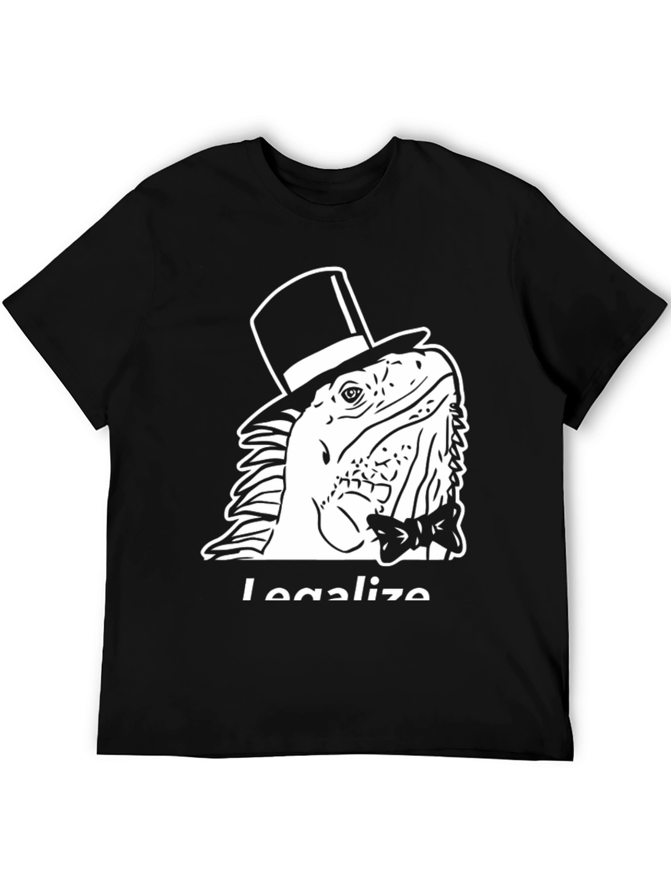 Black Iguana Top Hat Bow Tie Graphic Tee - Legalize Fun! view 5