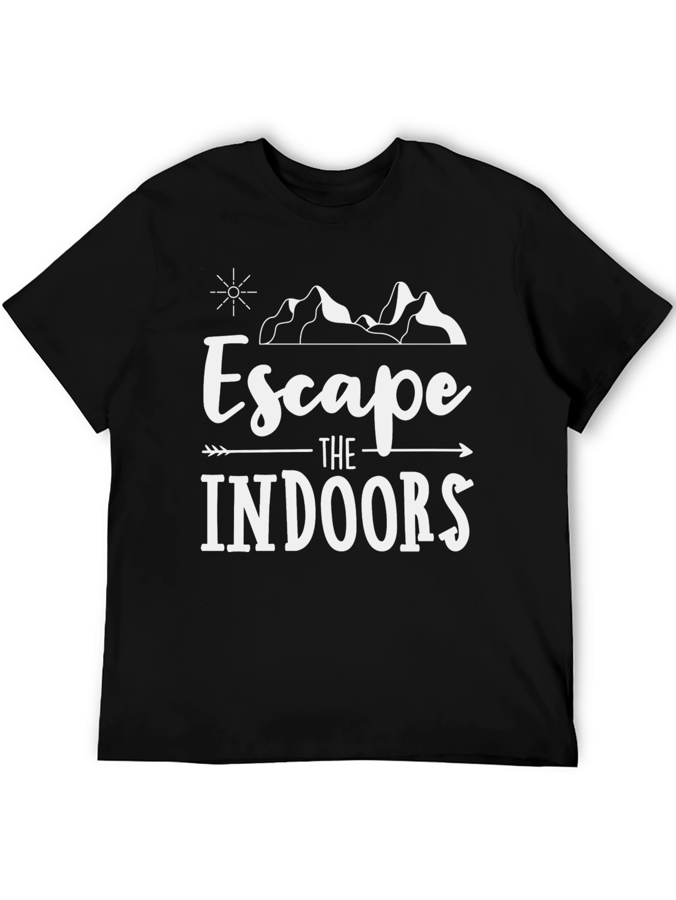 Black Escape the Indoors Graphic Print T-Shirt view 5