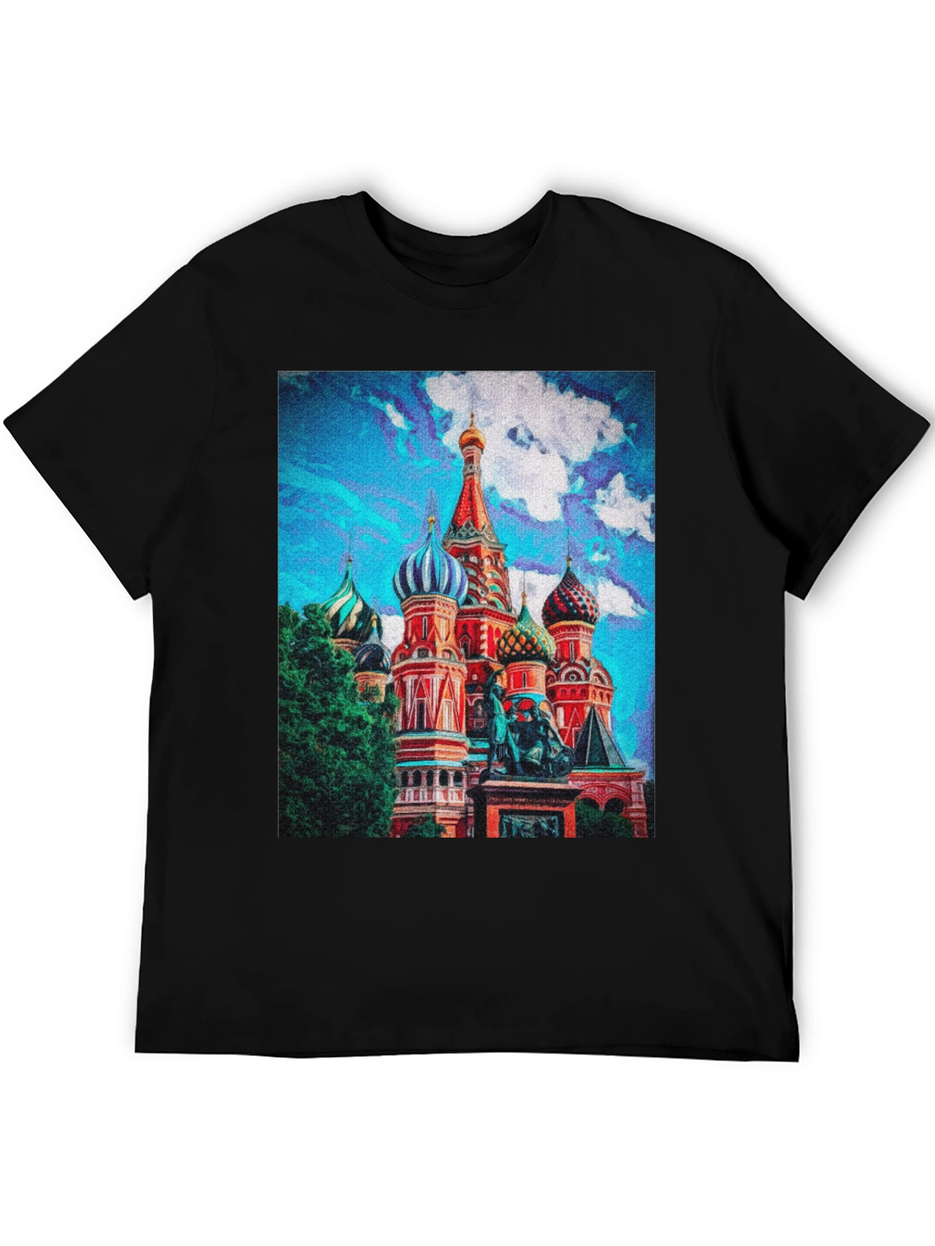 Black St. Basil's Cathedral Graphic T-Shirt view 5