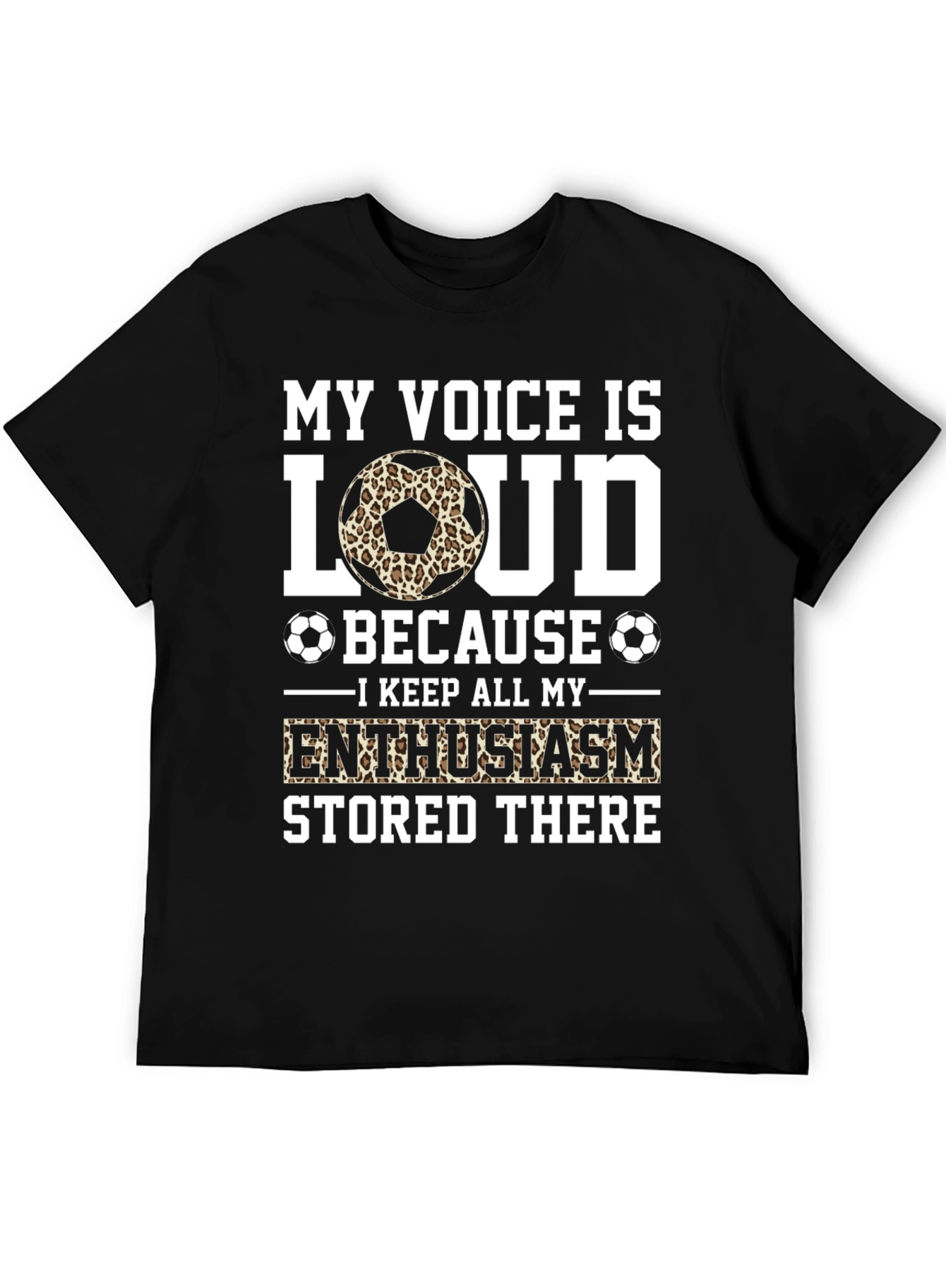 Black My Voice is Loud Soccer Fan T-Shirt view 5