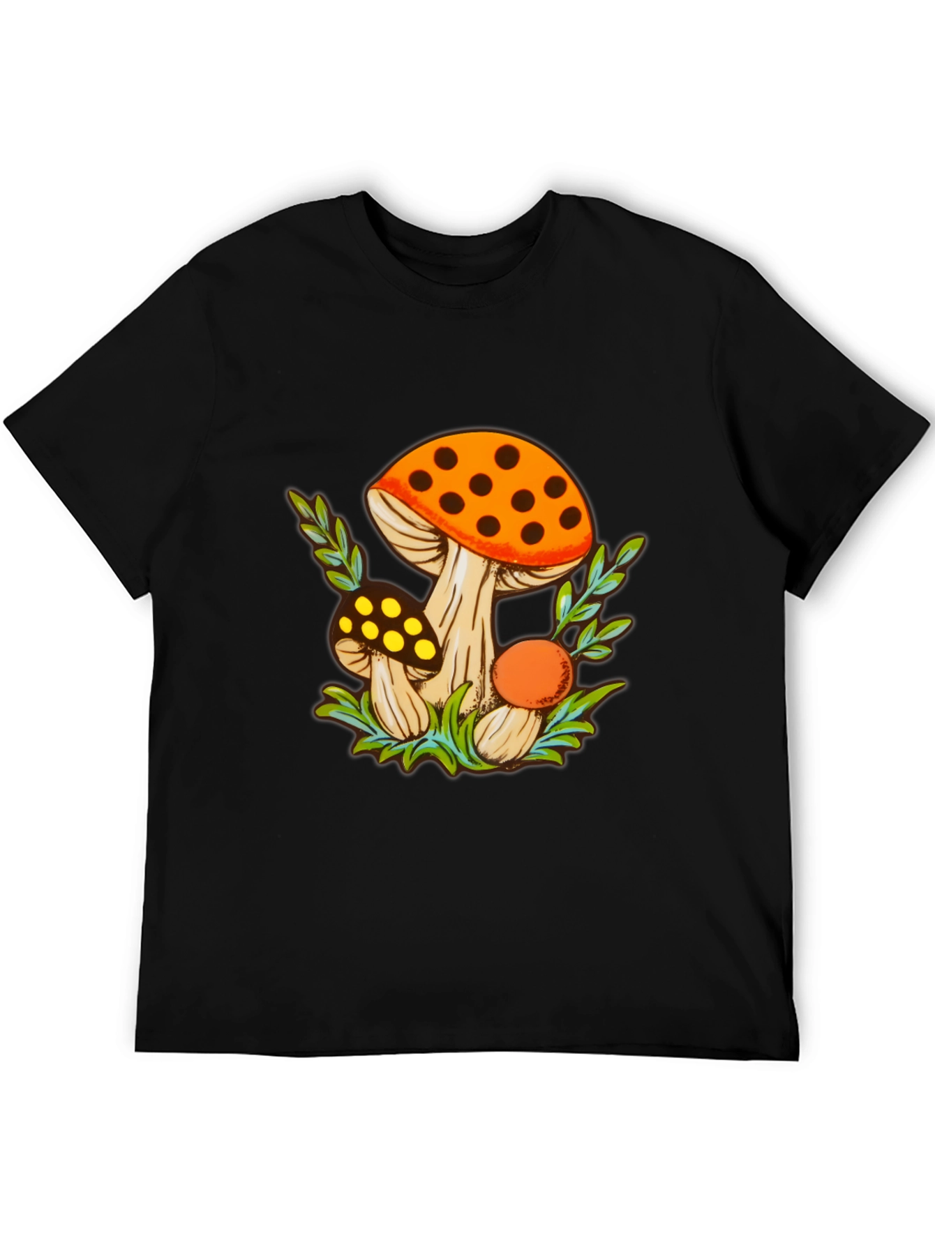 Black Mushroom Graphic Tee - Funky Fungi Design view 5