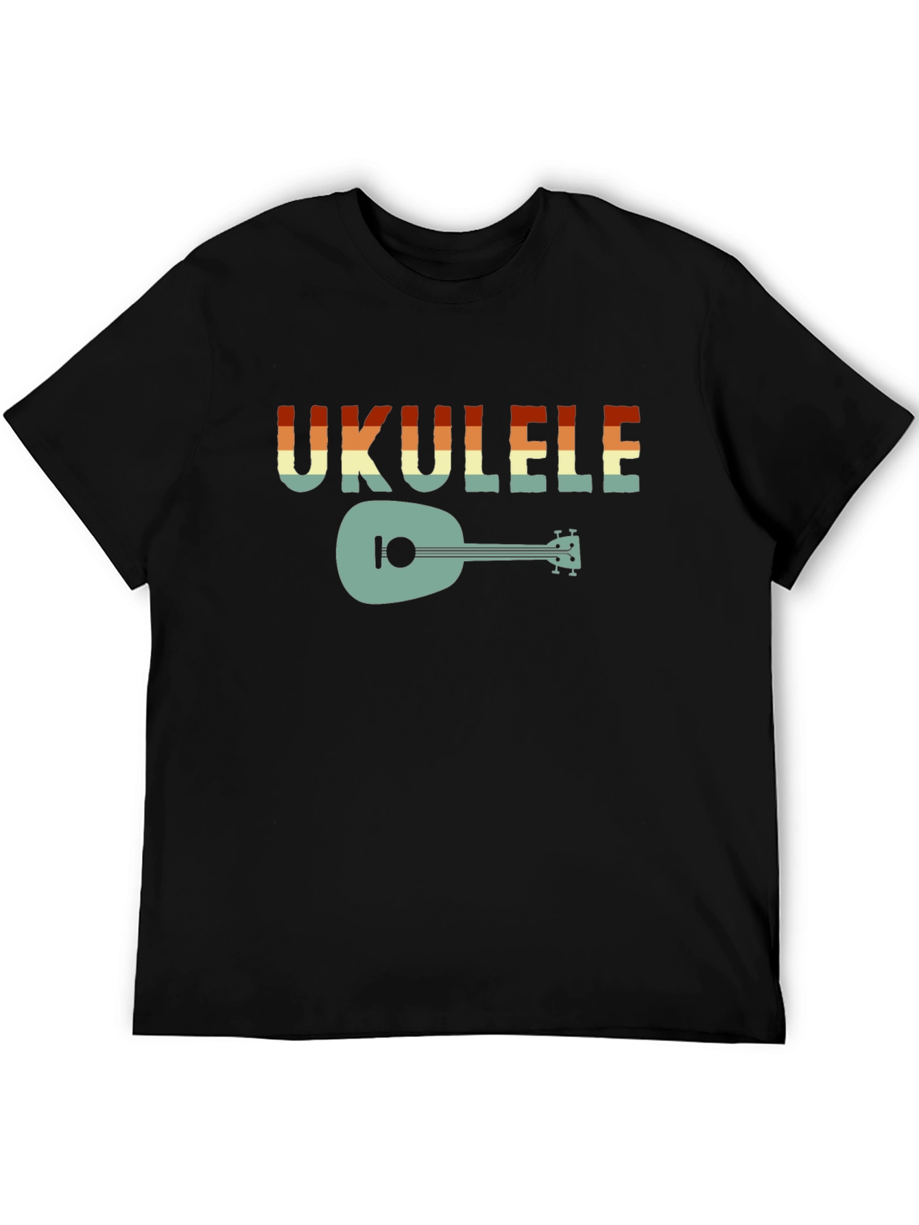 Black Retro Ukulele Graphic T-Shirt view 5