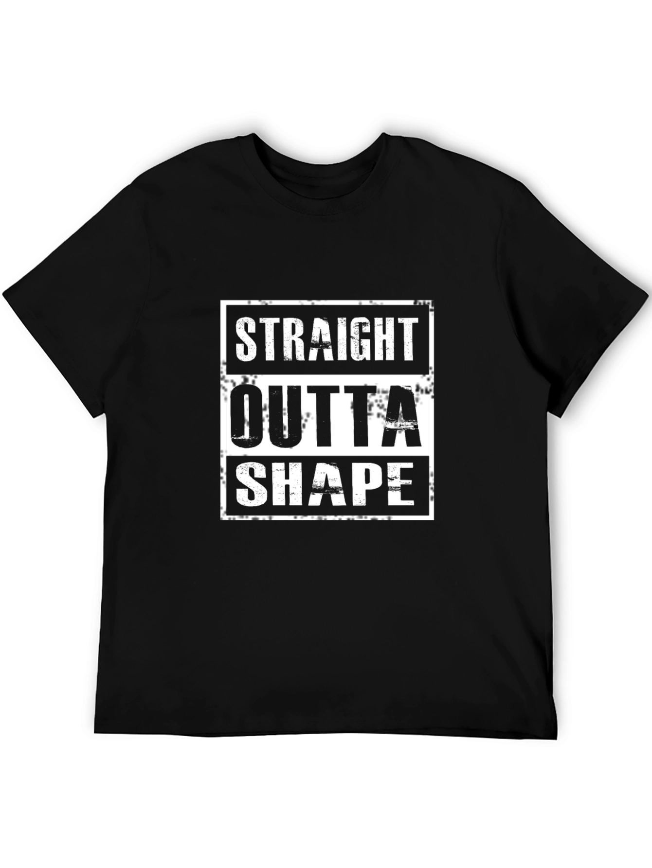 Black Straight Outta Shape Graphic T-Shirt - Black view 5