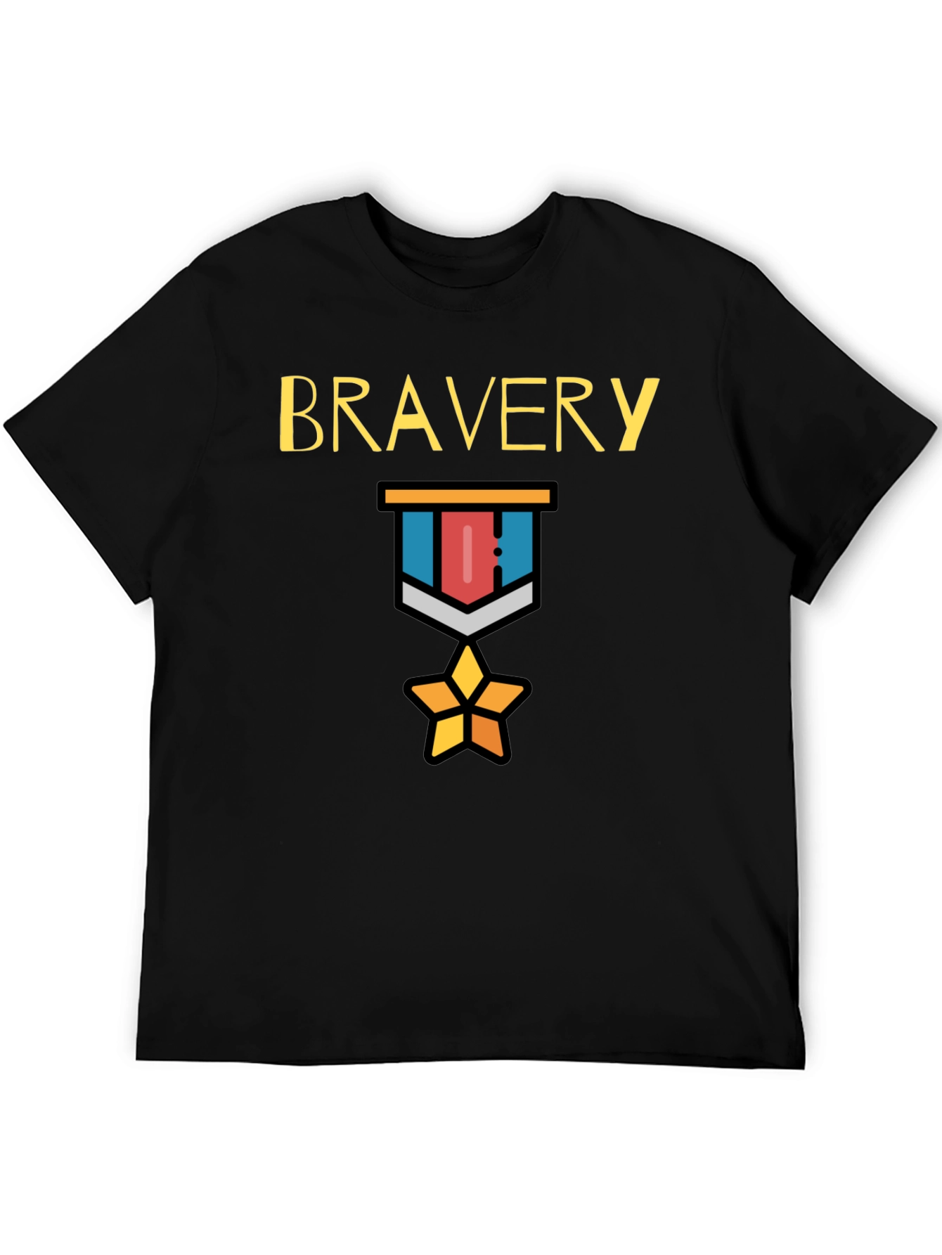 Black Bravery Medal Graphic Tee - Mens Black T-Shirt view 5