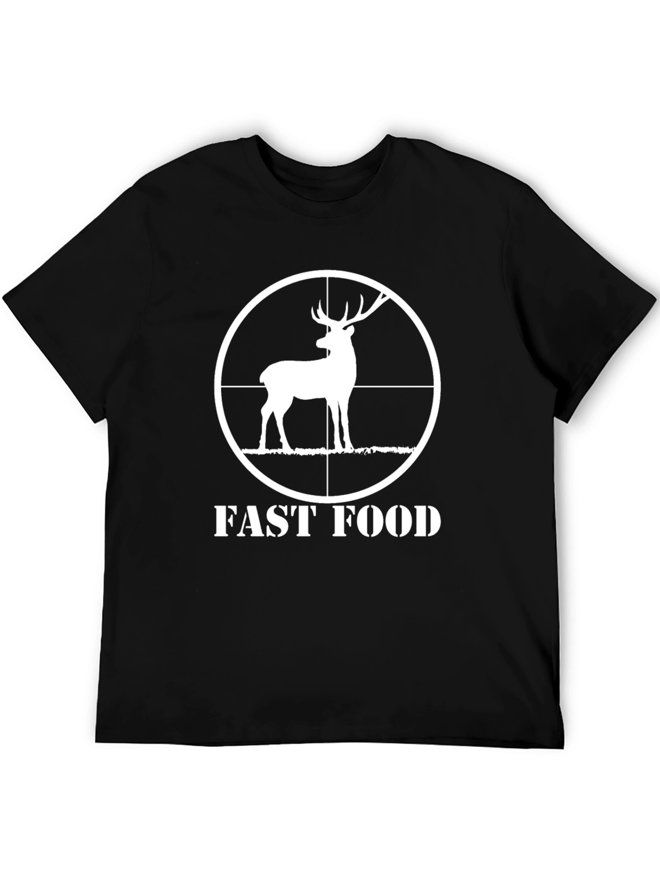 Black Fast Food Deer Hunting Graphic T-Shirt view 5