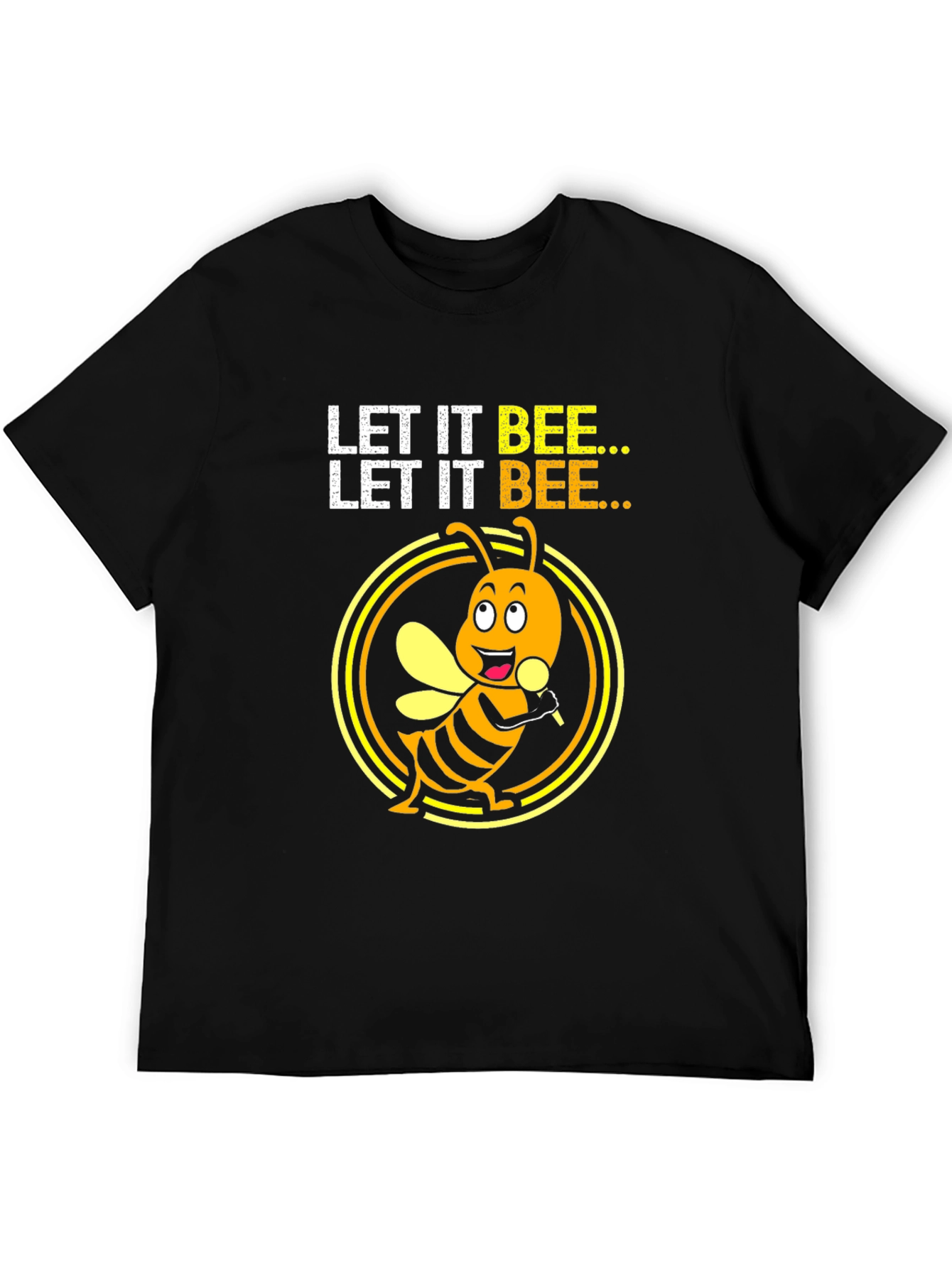 Black Let it Bee Graphic Tee - Unisex Black T-Shirt view 5