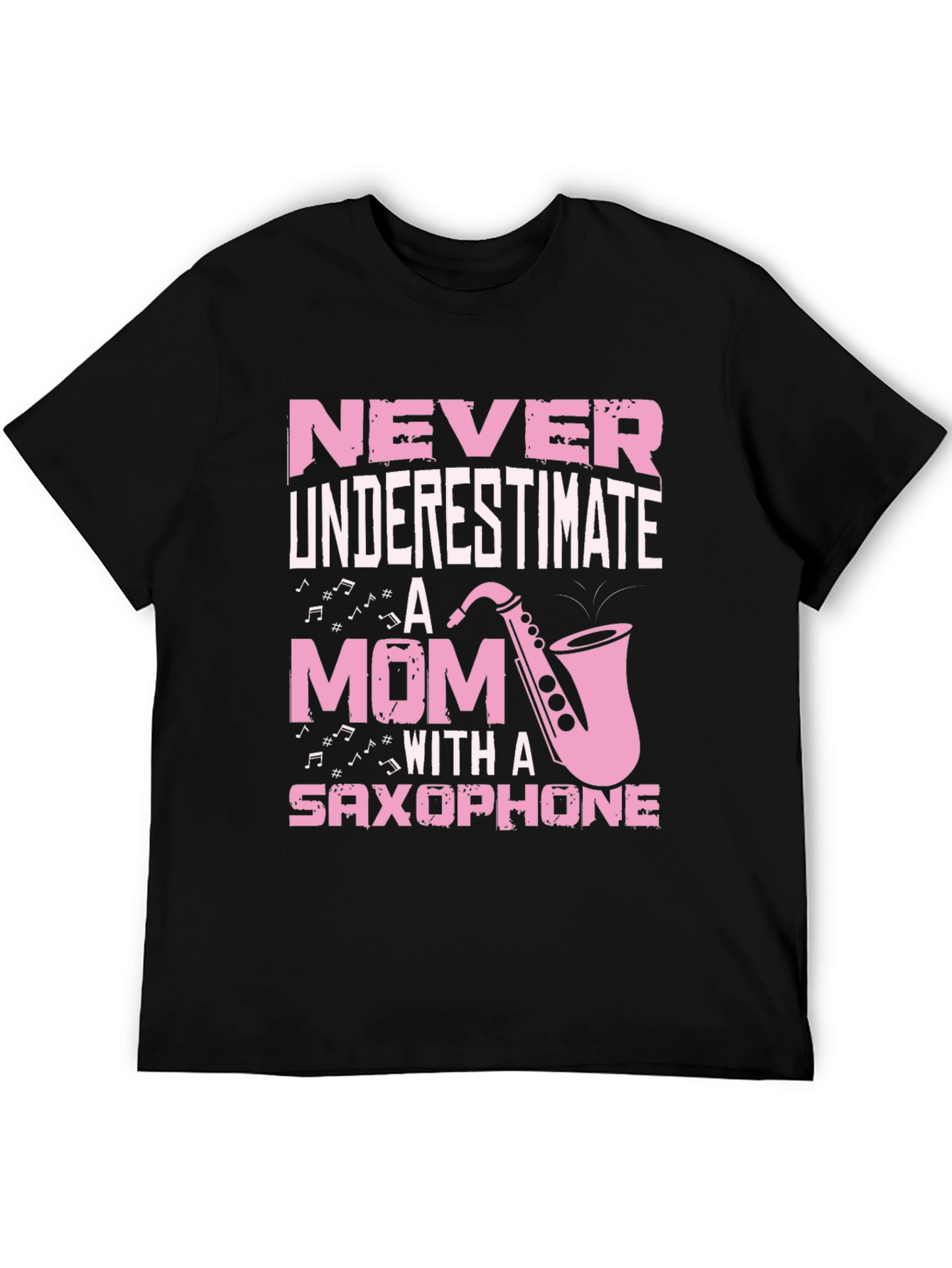 Black Never Underestimate a Mom Saxophone T-Shirt view 5