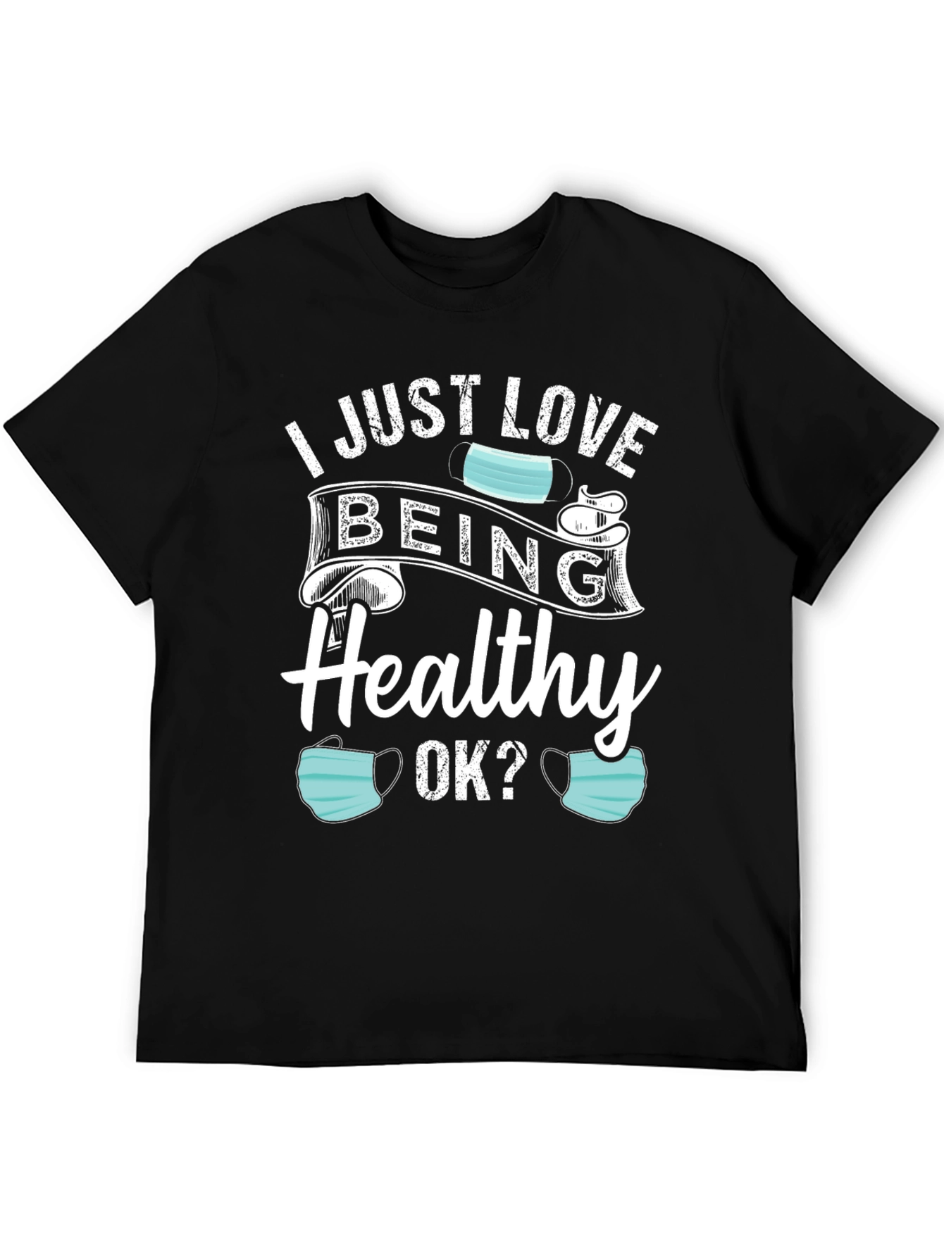 Black I Just Love Being Healthy T-Shirt view 5