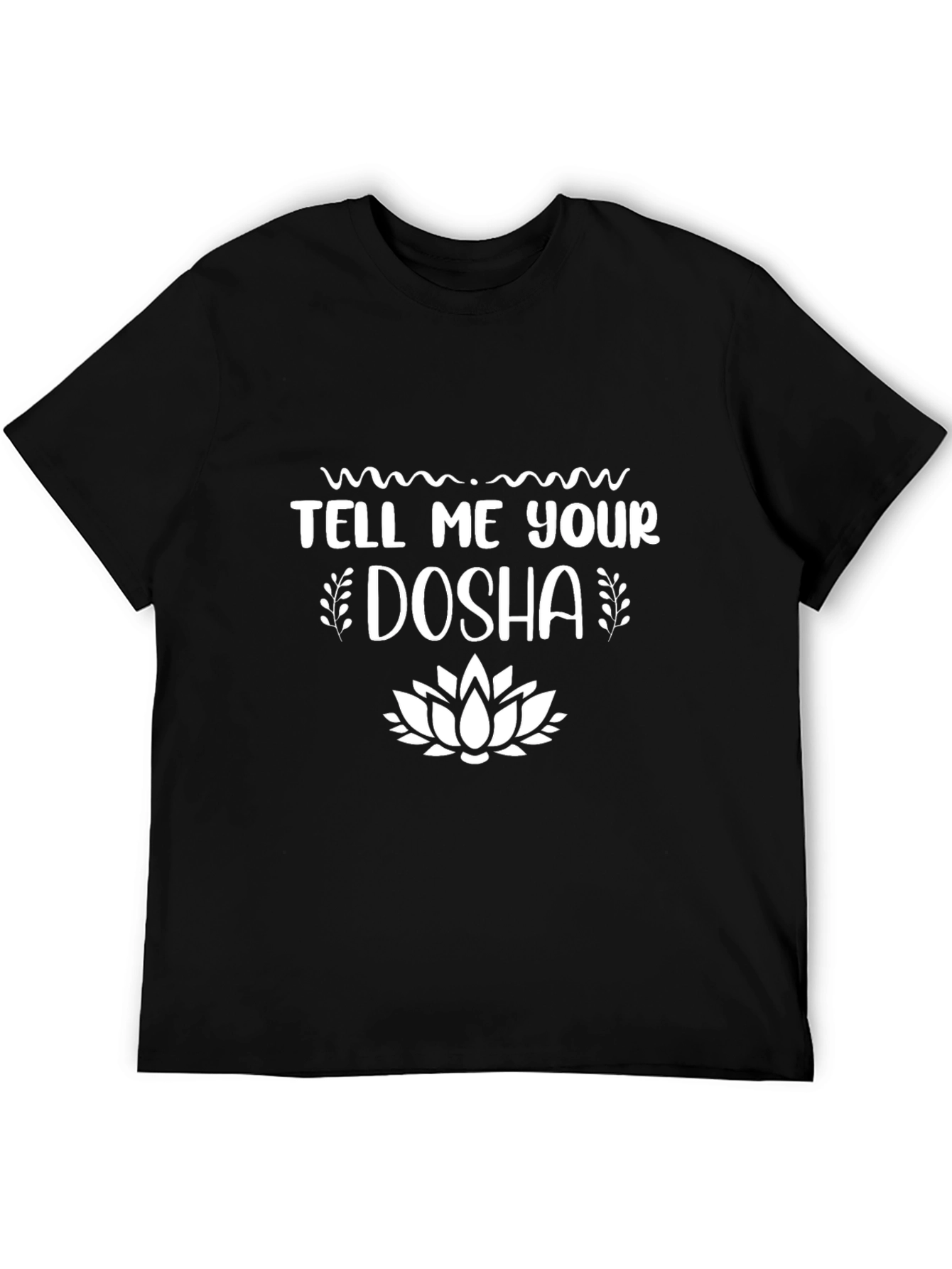 Black Tell Me Your Dosha Graphic Tee - Unisex Black T-Shirt view 5