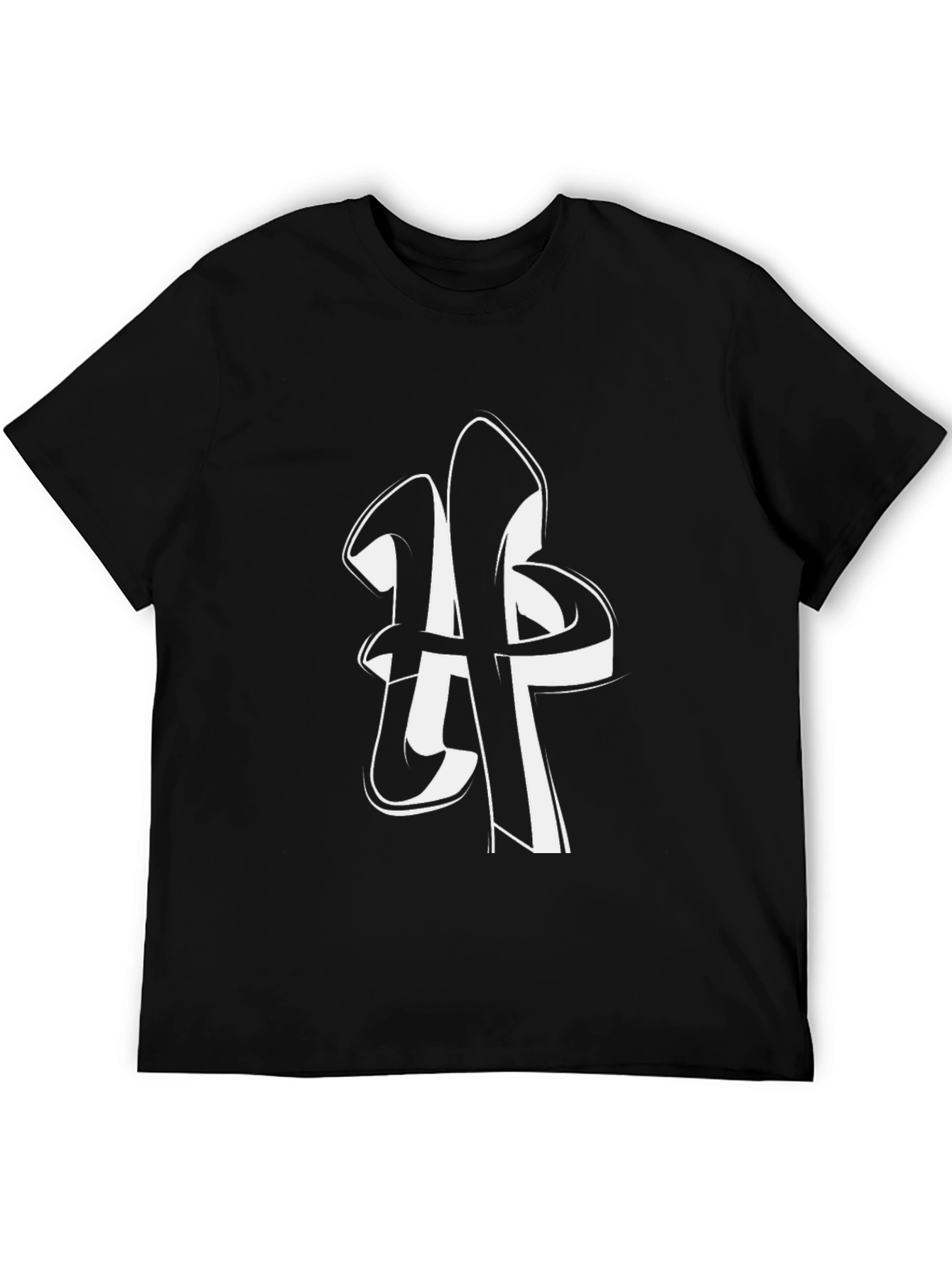 Black Bold Graphic Tee - Black Cotton Shirt view 5