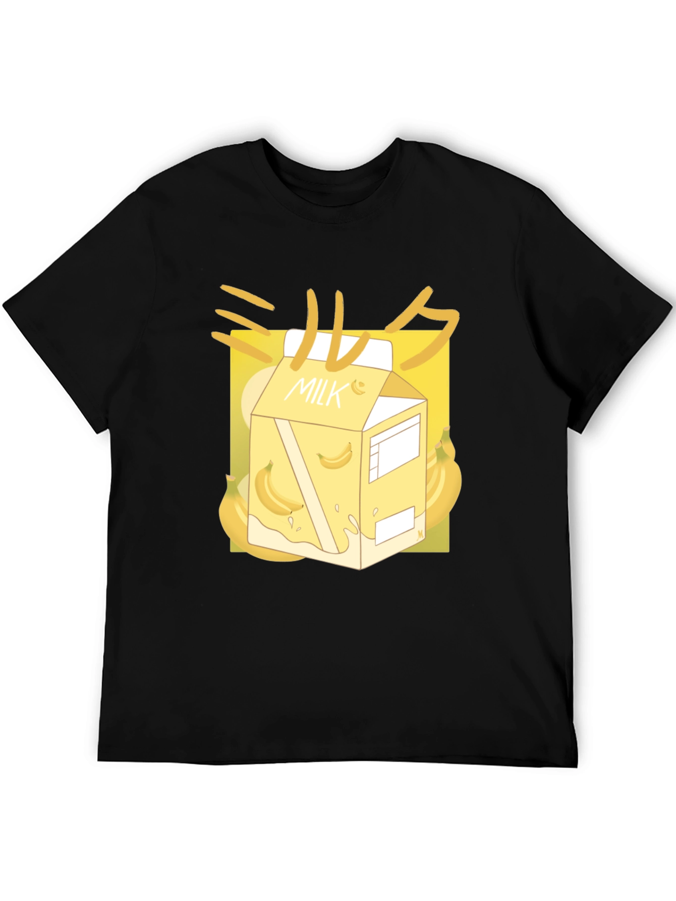 Black Banana Milk T-Shirt - Kawaii Style Black Tee view 5