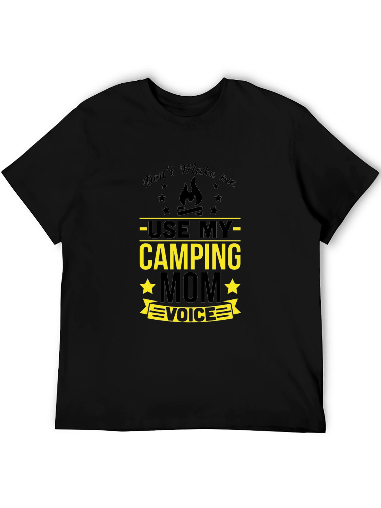 Black Camping Mom Voice T-Shirt - Funny Camp Shirt view 5