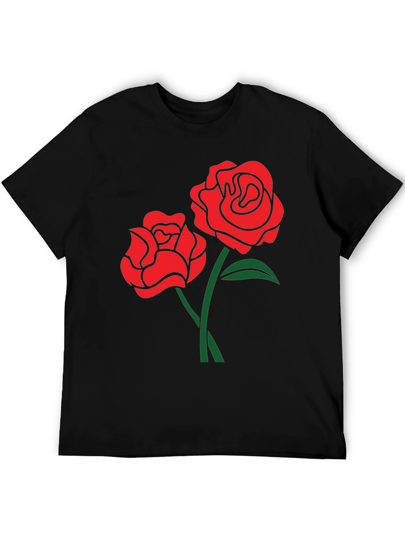 Black Rose Graphic Tee - Black Casual Shirt view 5