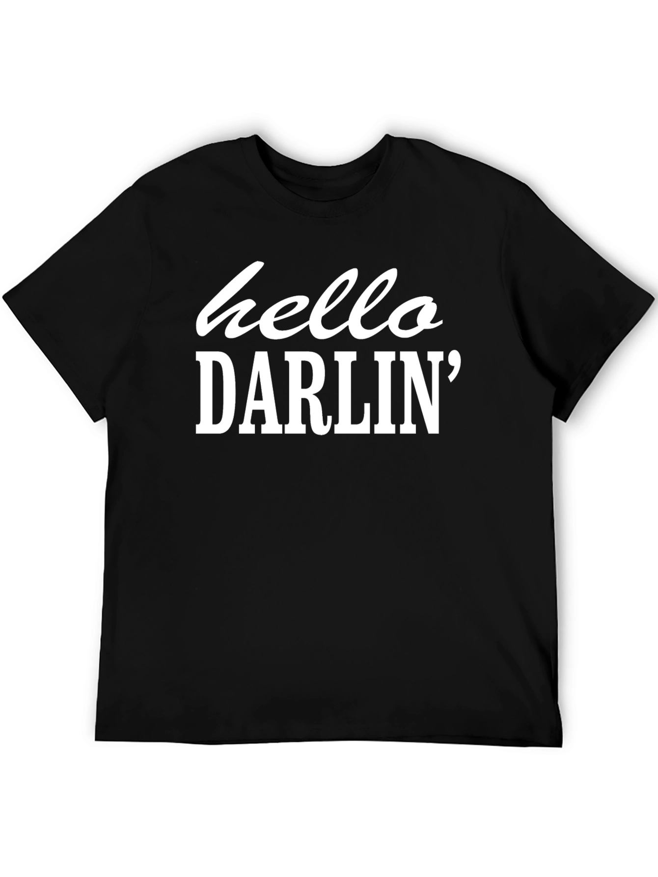 Black Hello Darlin' Graphic Tee - Soft Cotton Blend view 5