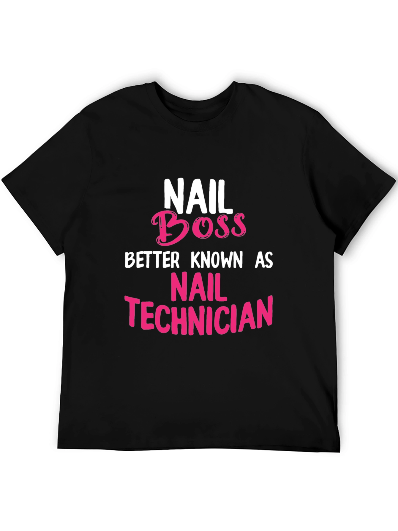 Black Nail Boss T-Shirt - Nail Technician Apparel view 5