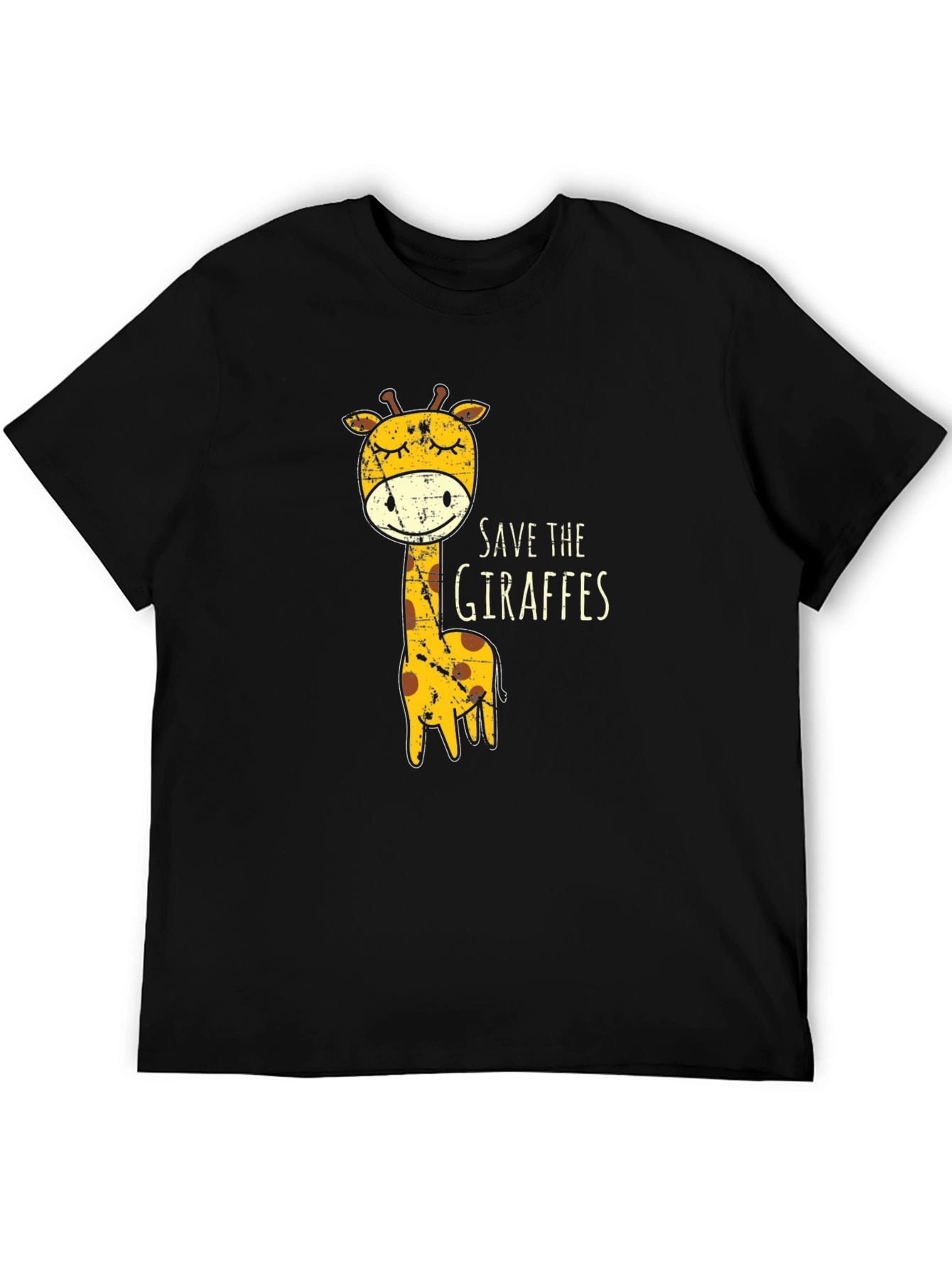 Black Save The Giraffes Graphic Tee - Black view 5